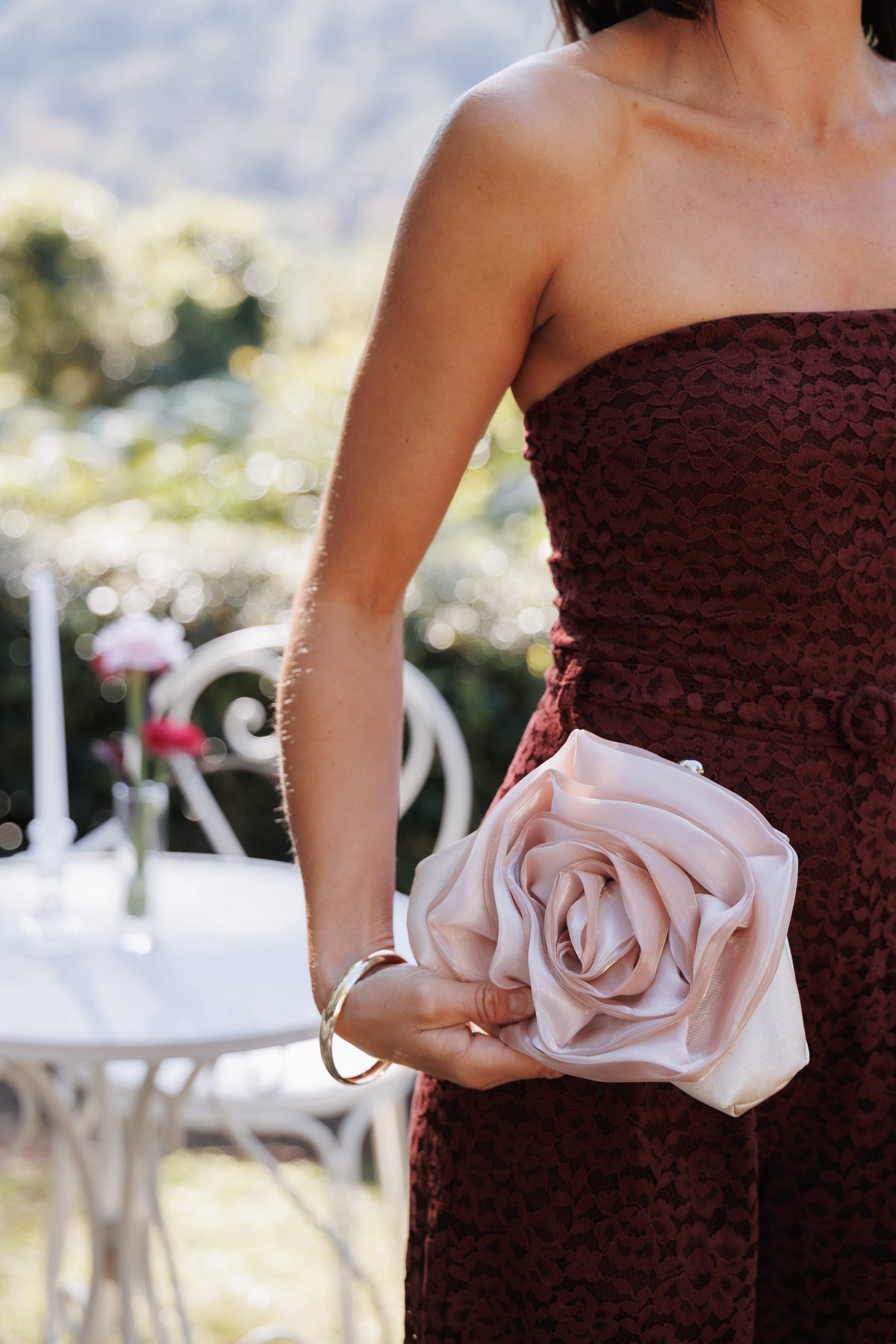 Seraphina Rosette Bag - Blush Pink