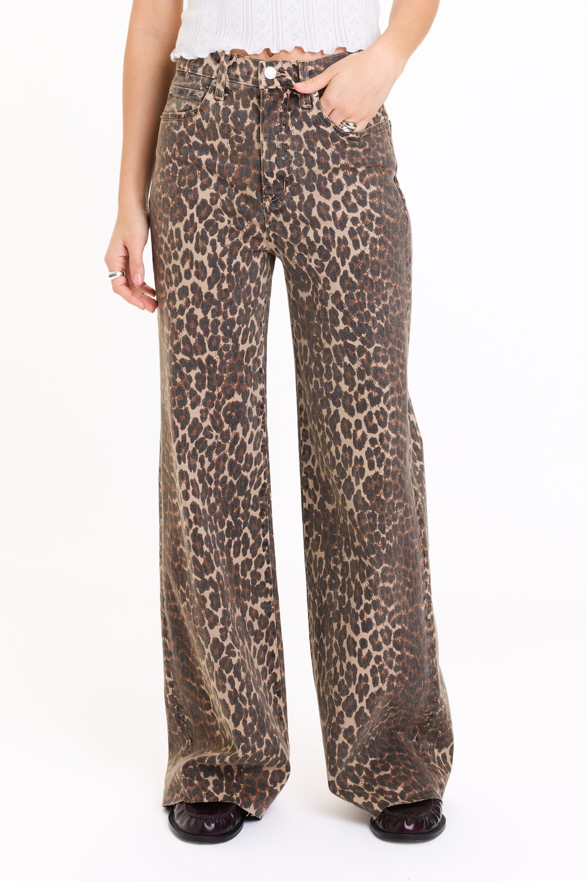 Daze Far Out Wide Leg Denim - Cool Cat