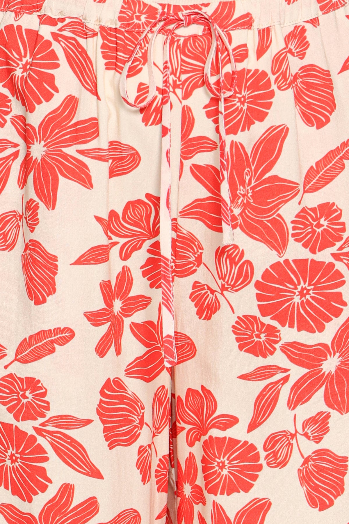 Lira Tie Waist Pant - Red Floral