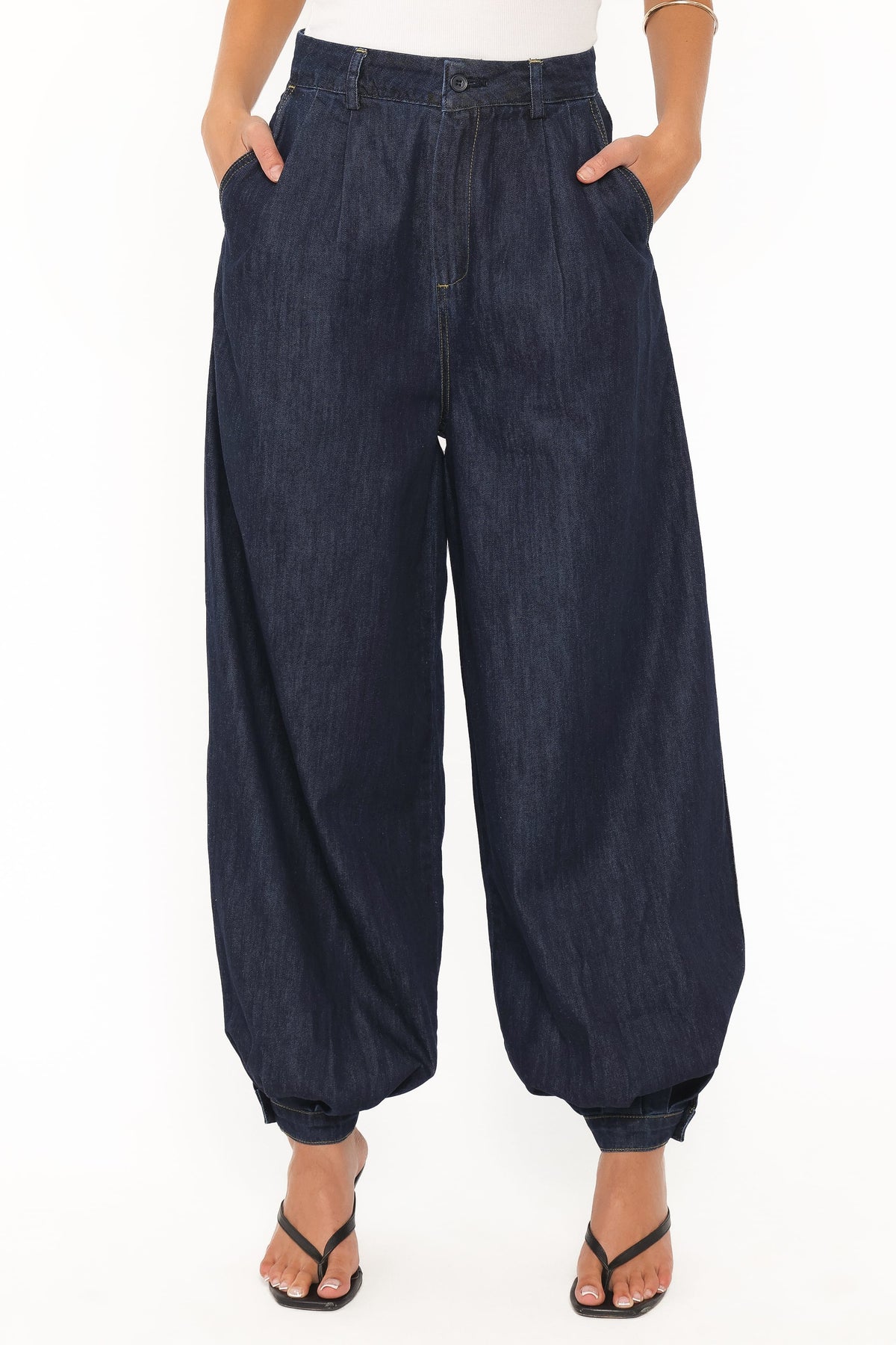 Melita Balloon Leg Denim Jeans - Indigo