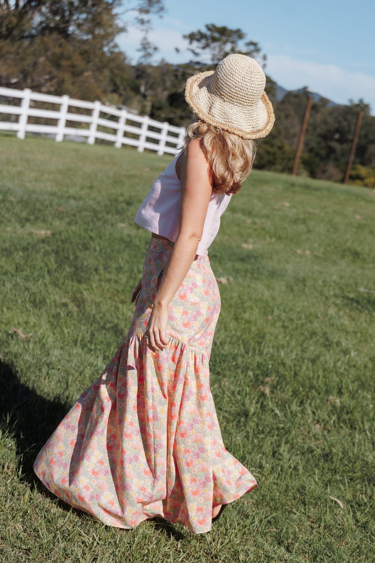 Shelbie Maxi Skirt - Sage Wildflower