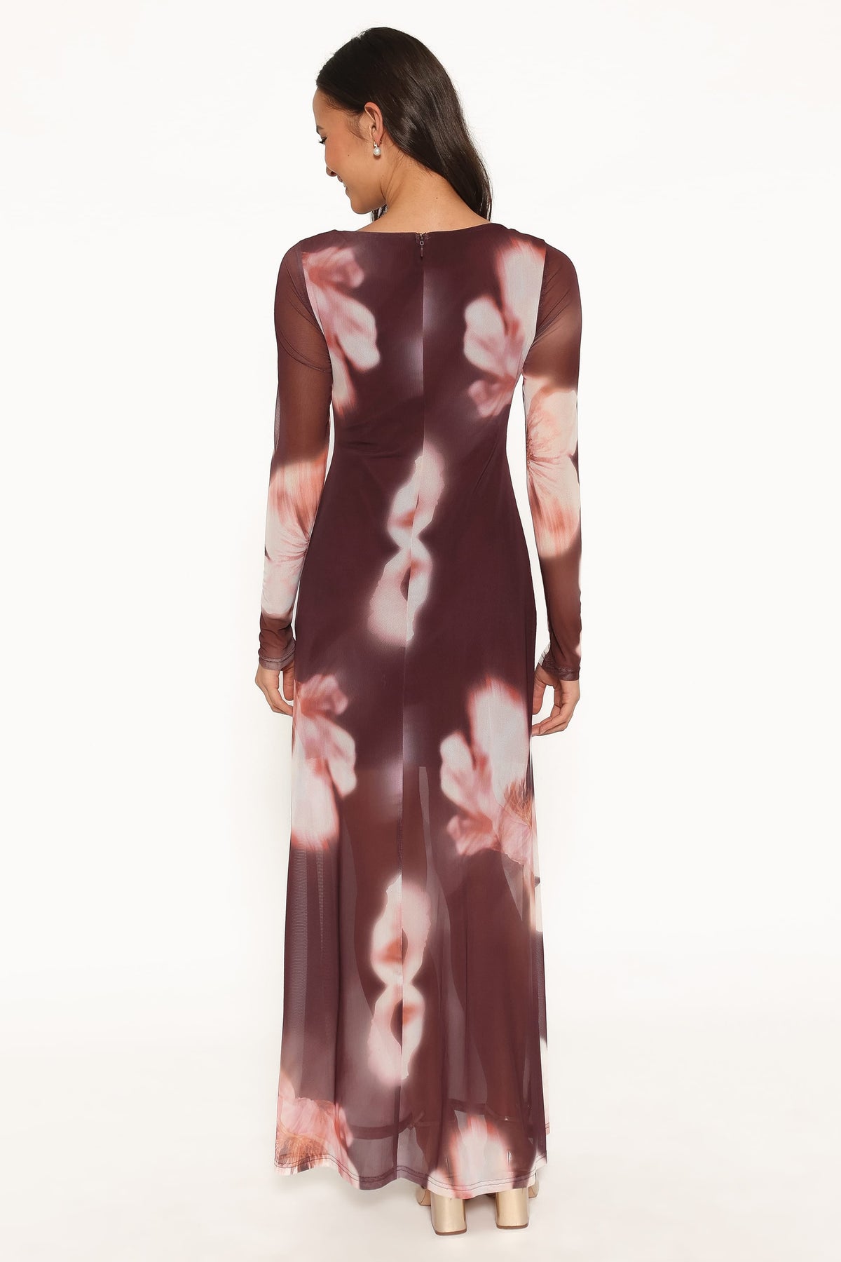 Bradshaw Maxi Dress - Brown Blurred Floral