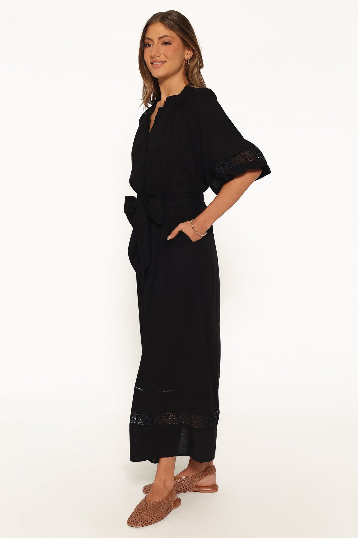 Decosta Long Sleeve Maxi Dress - Black