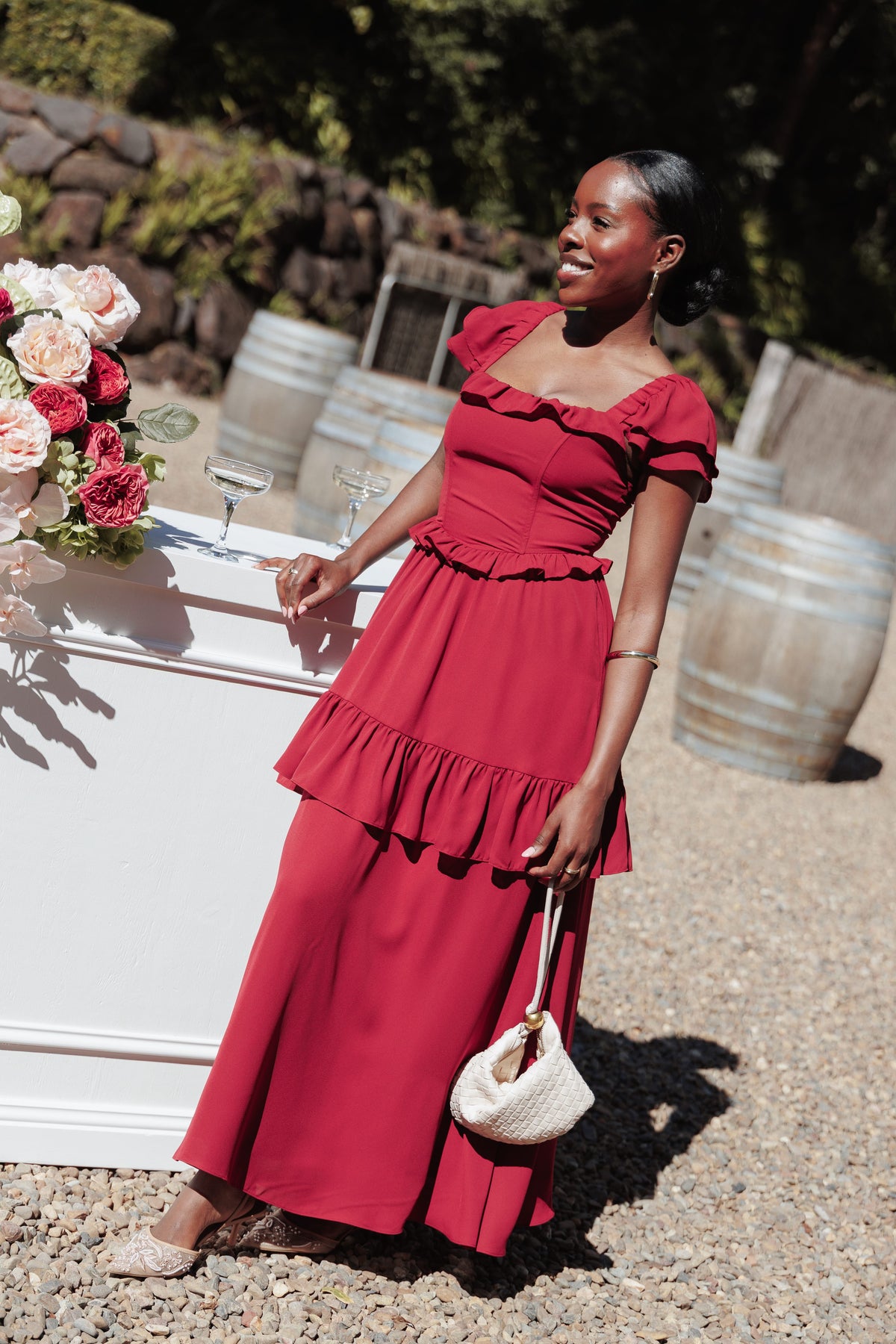Delavine Maxi Dress - Burgundy