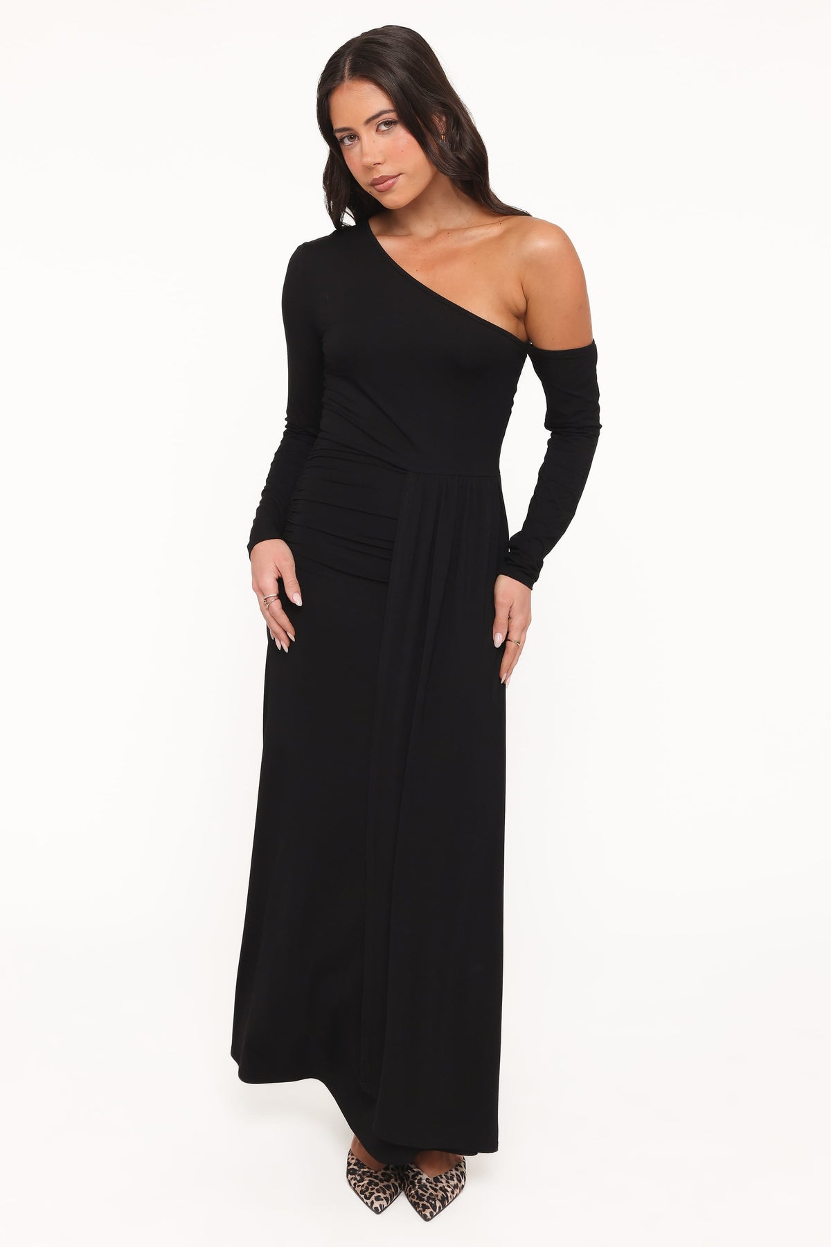 Dionne Off Shoulder Maxi Dress - Black