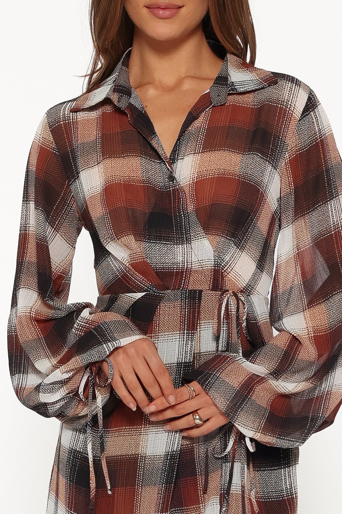 Eadie Long Sleeve Mini Dress - Plaid