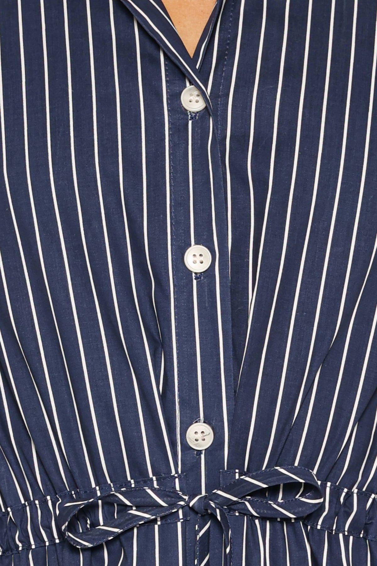 Hansel Long Sleeve Maxi Dress - Navy Stripe