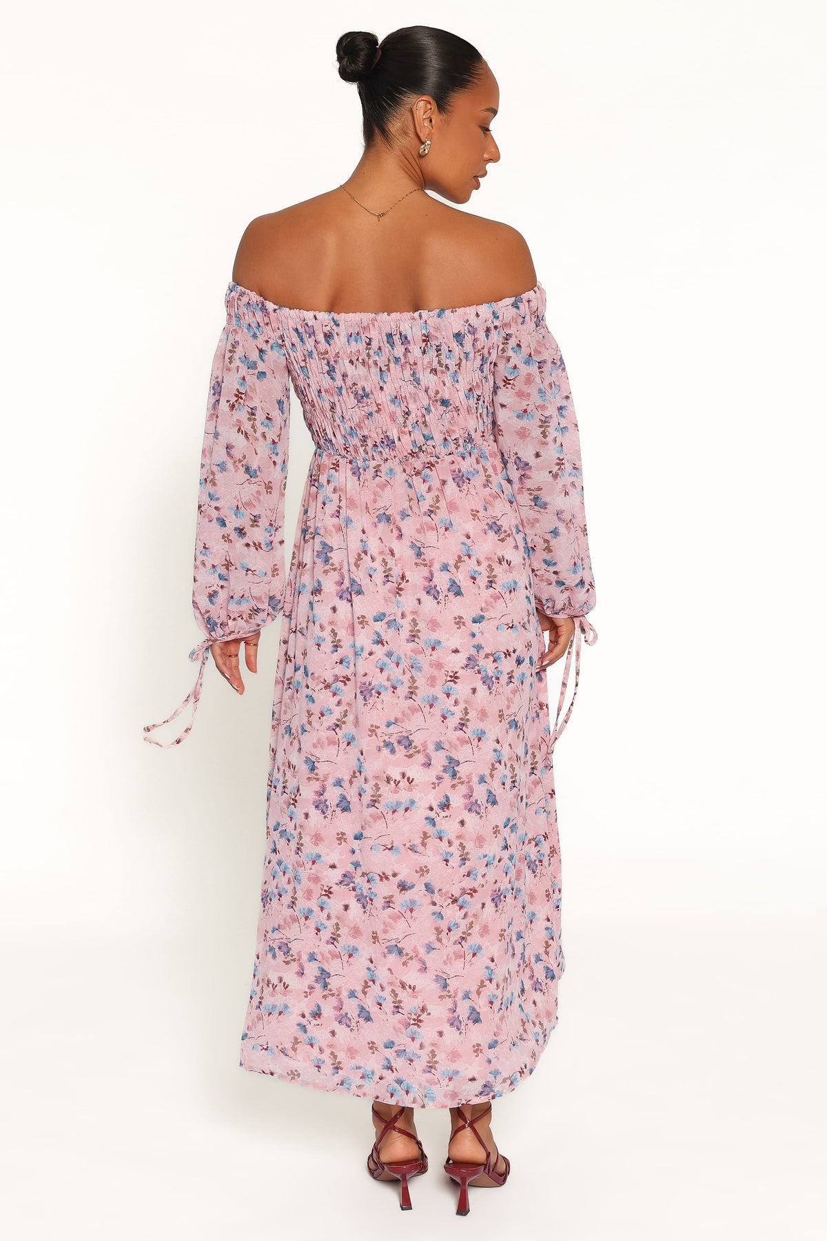 Harlon Off Shoulder Maxi Dress - Pink Floral