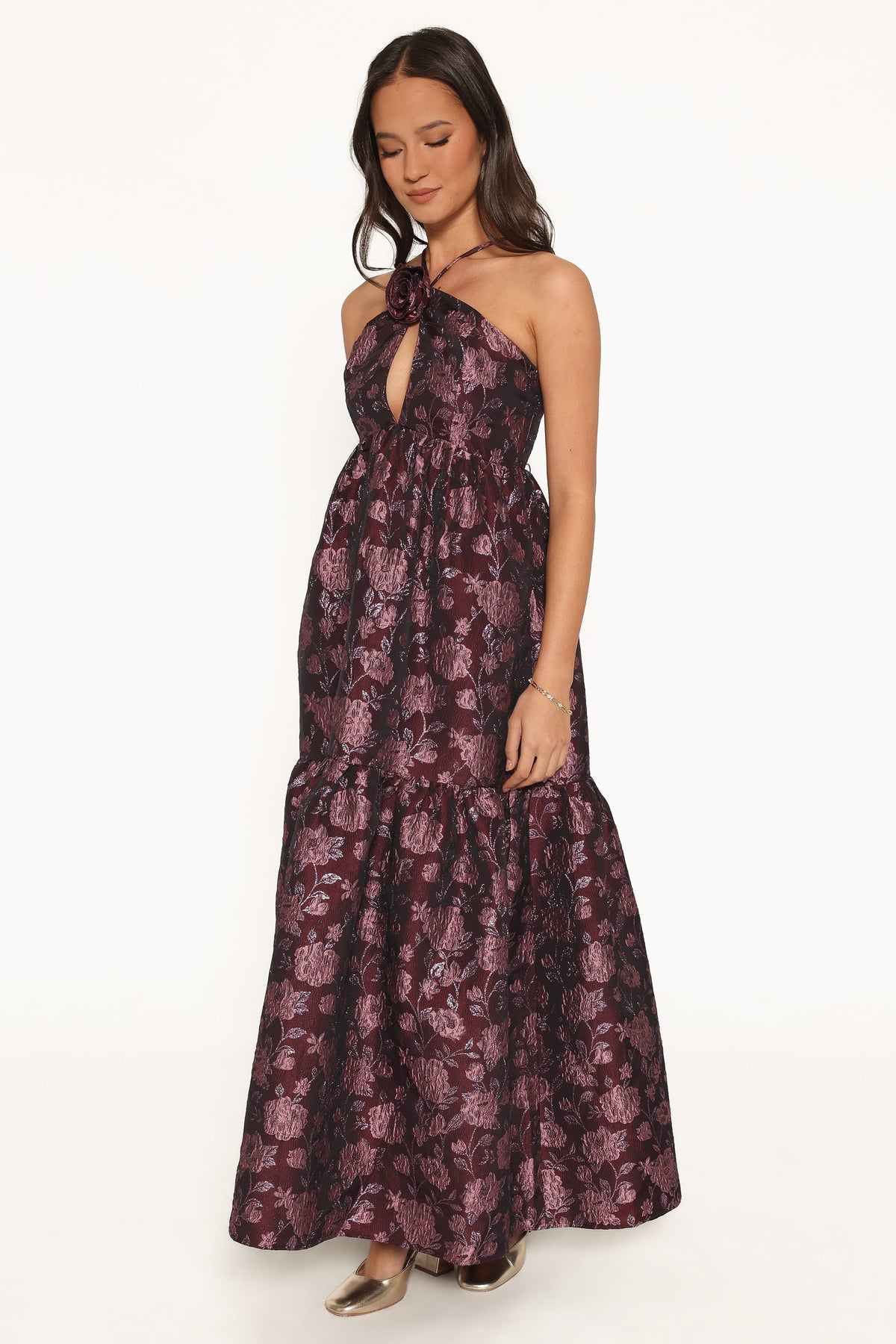 Jasminda Maxi Dress - Plum Brocade