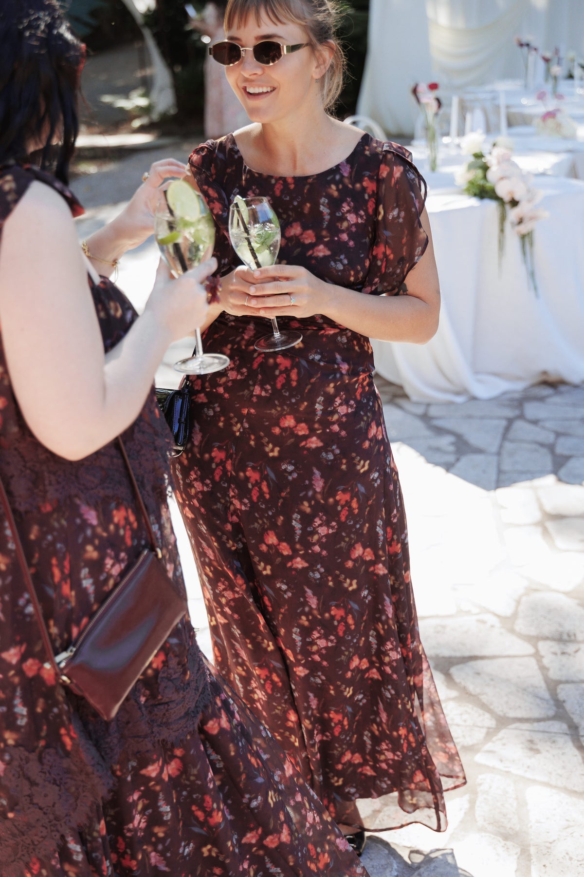 Magdalena Maxi Dress - Plum Blurred Floral