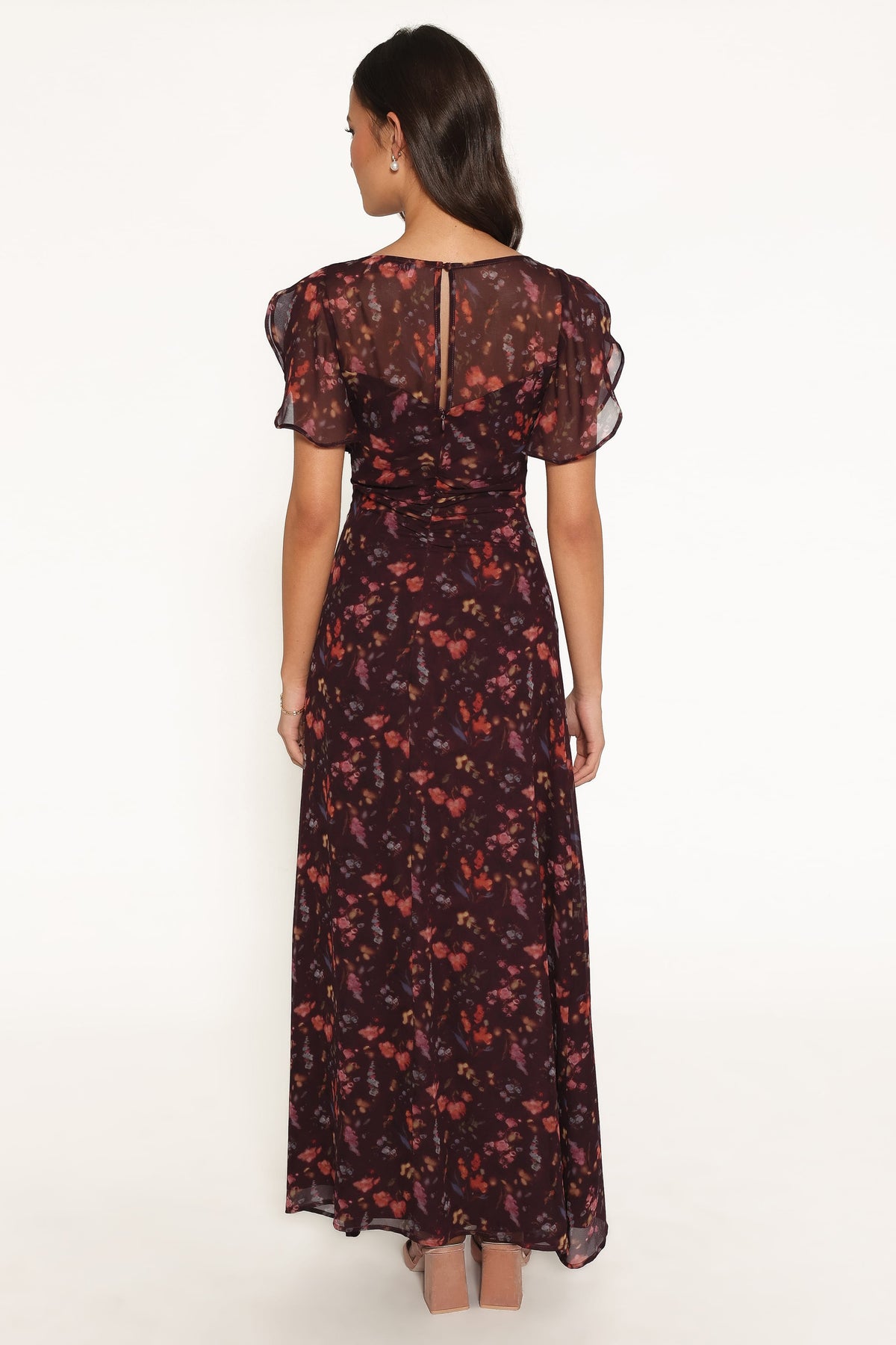 Magdalena Maxi Dress - Plum Blurred Floral