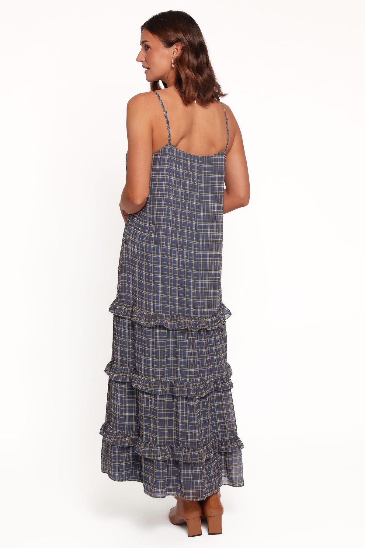 Minka Maxi Dress - Blue Plaid