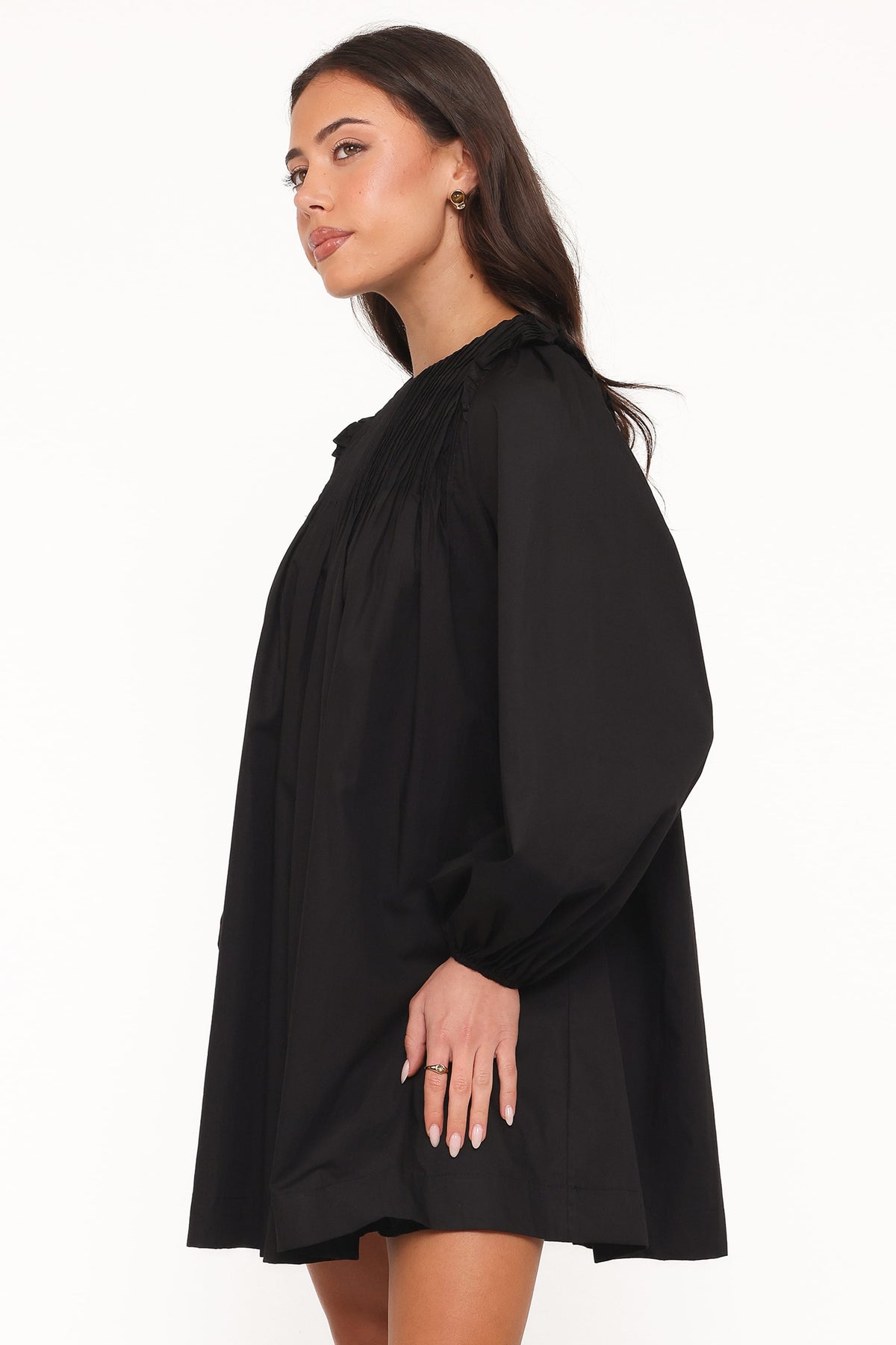 Wyatt Long Sleeve Mini Dress - Black