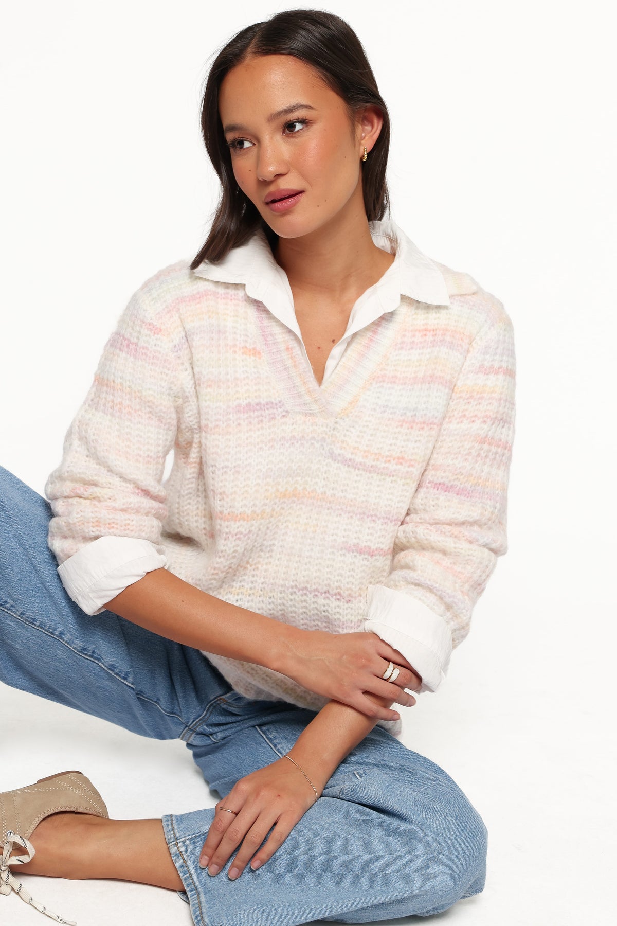 Alyx Spacedye Polo Sweater - Pink Multi