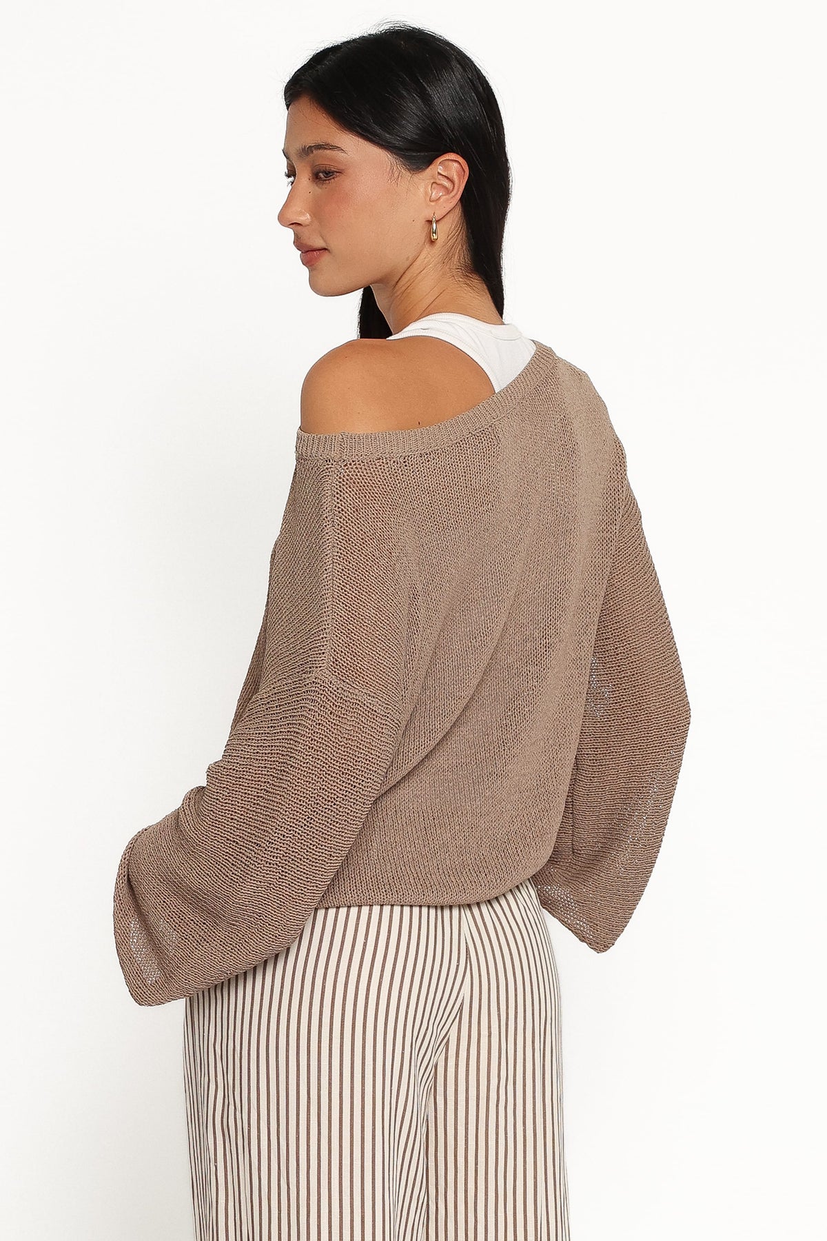 Florica Off Shoulder Sweater - Olive