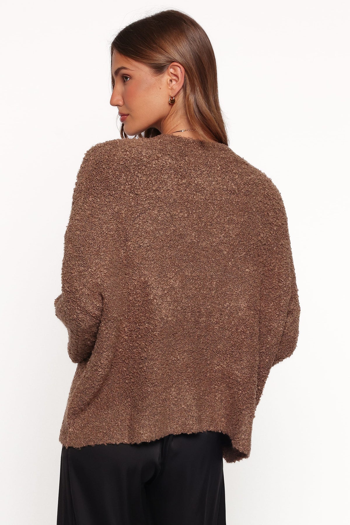 Freida Boucle Knit Sweater - Brown