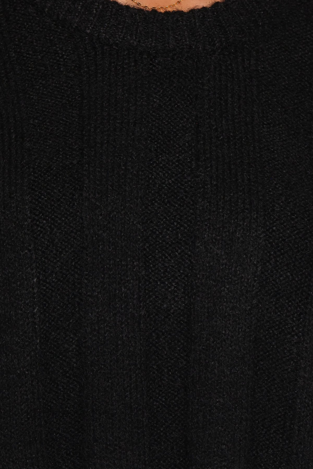 Mayven Boxy Wide Rib Sweater - Black