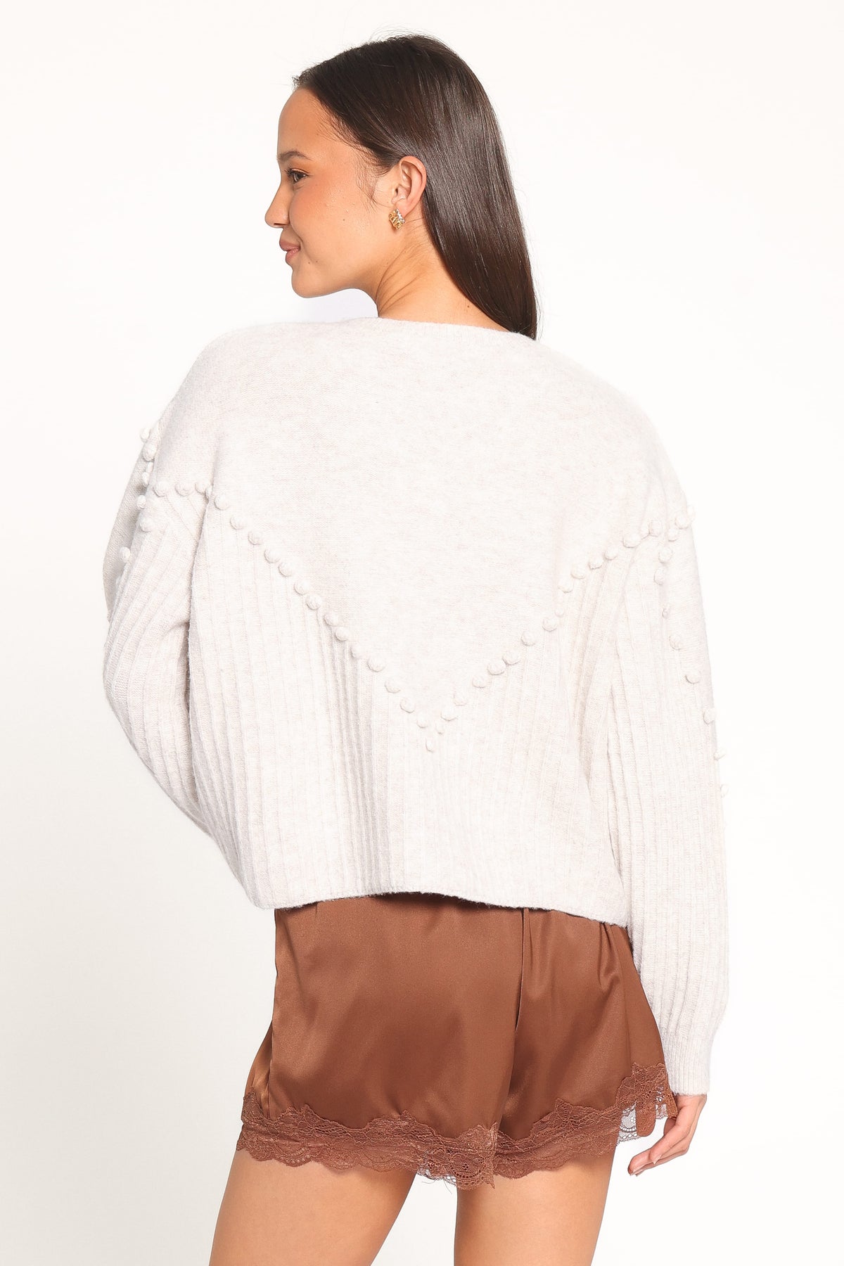 Tiziana Bobble Cardigan - Oatmeal