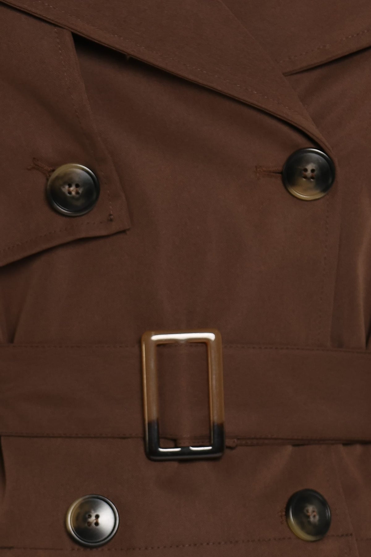 Charlie Cropped Trench Coat - Dark Brown