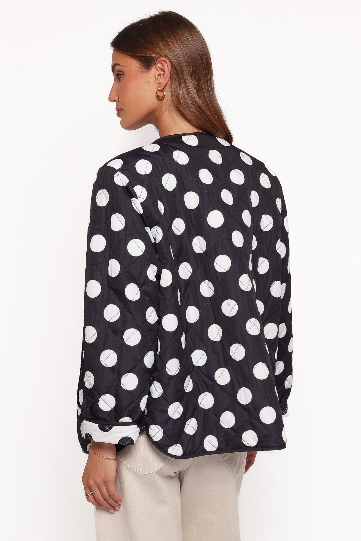 Immy Reversible Puffer Jacket - Black/White Dot