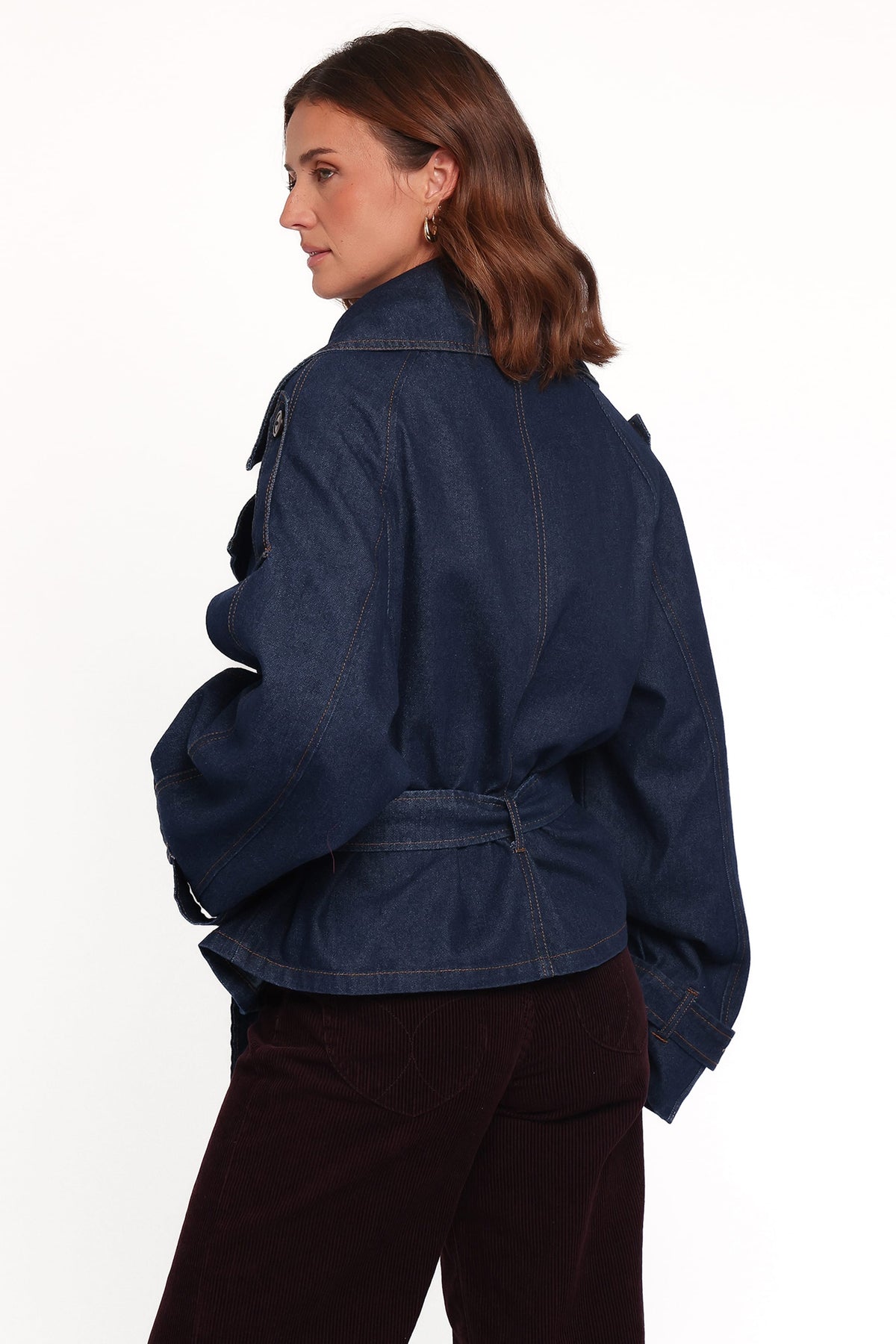 Miranda Cropped Denim Trench - Indigo Wash