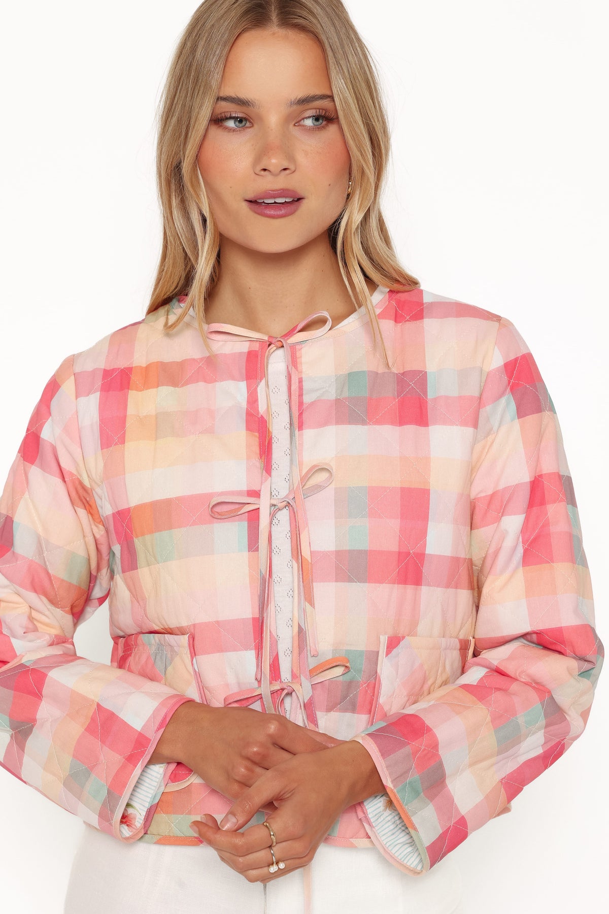 Percy Reversible Quilted Jacket - Blue Garden Stripe