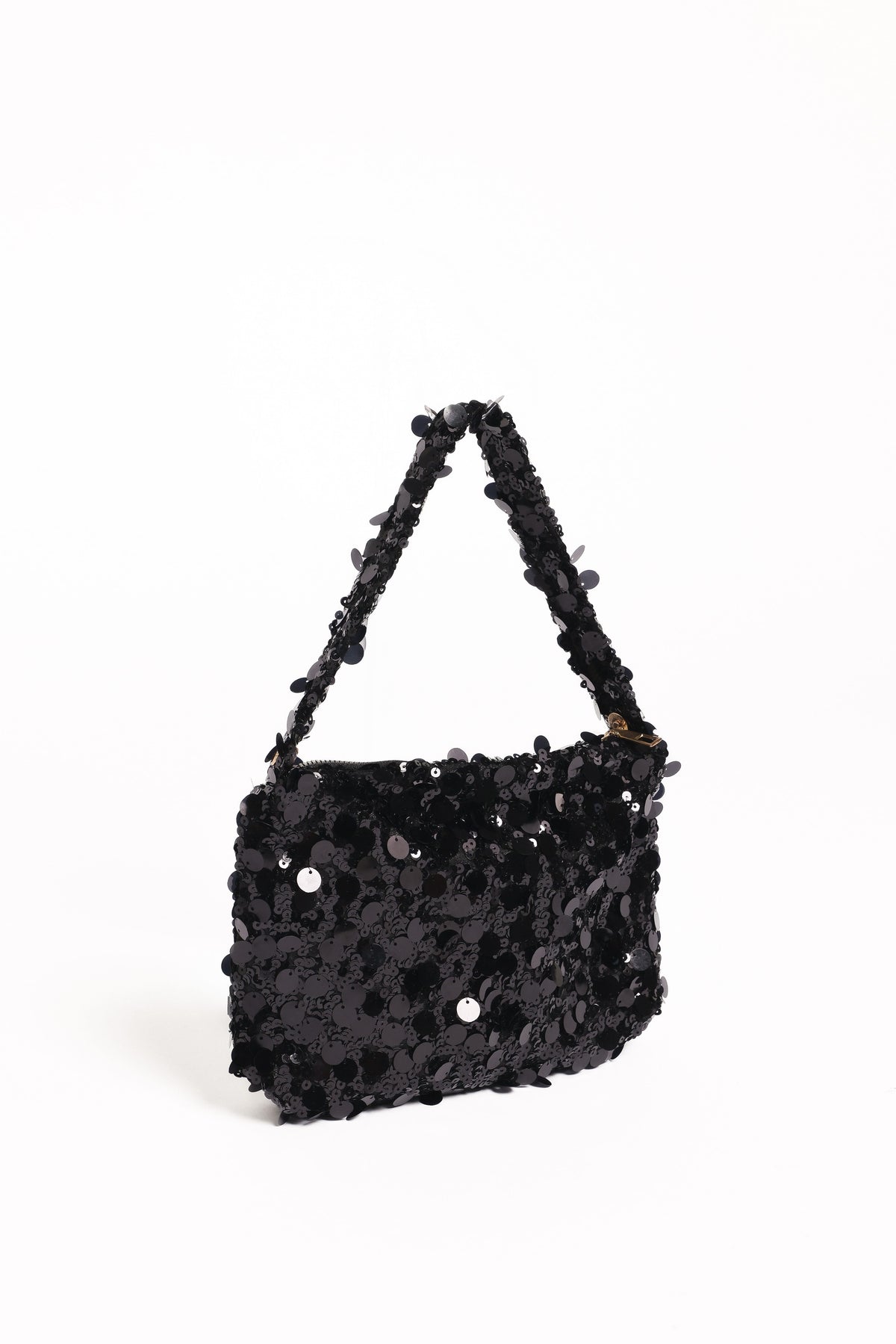 Annika Sequin Shoulder Bag - Black