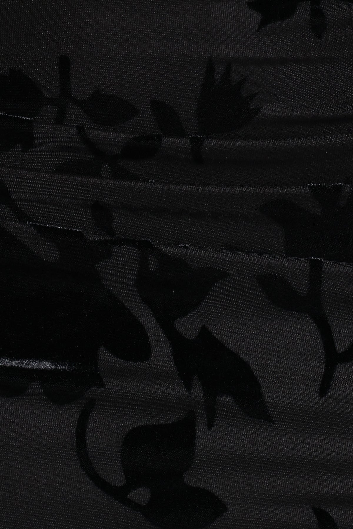Emily Burnout Velvet Skirt - Black