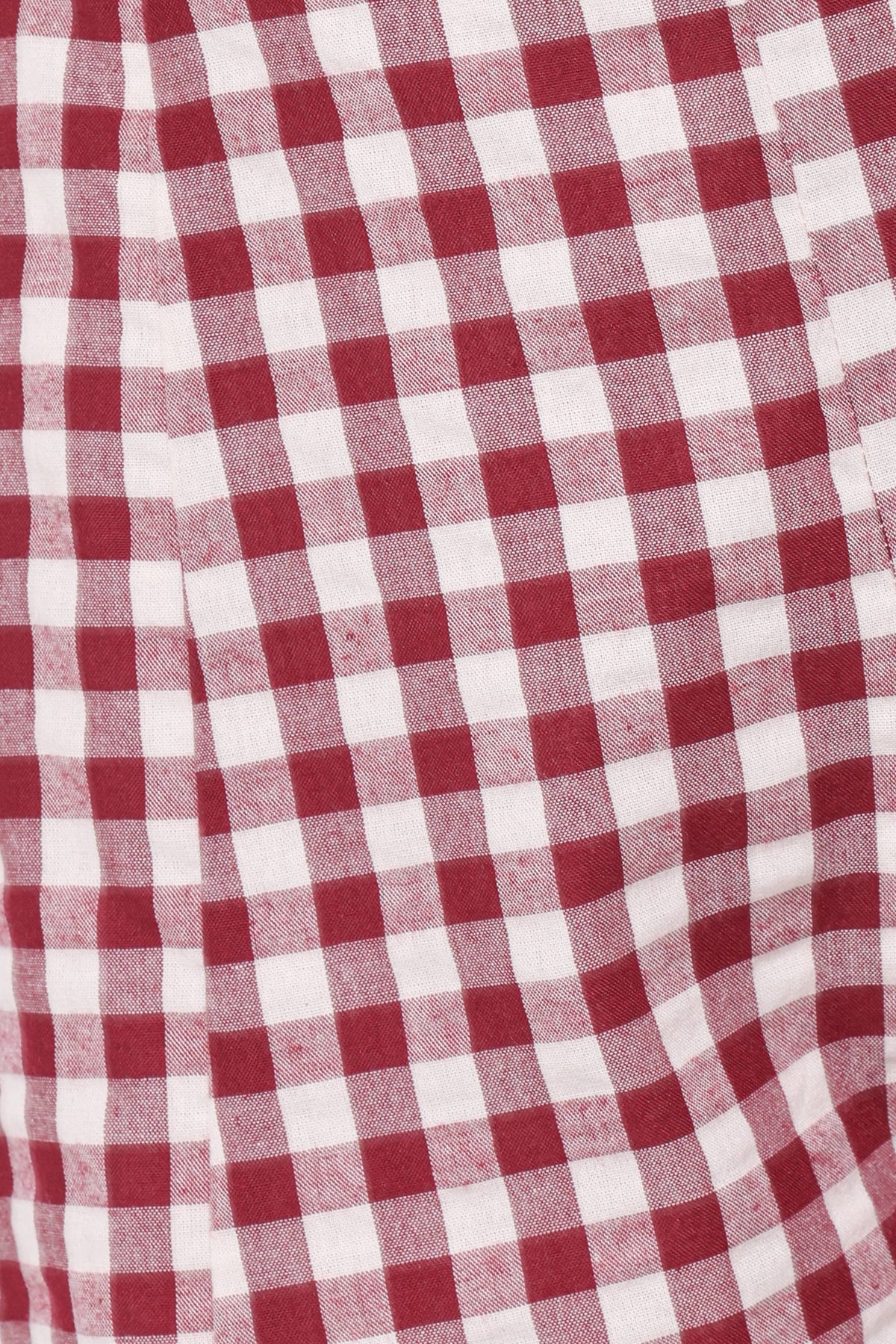 Landon Fitted Shorts - Burgundy Gingham