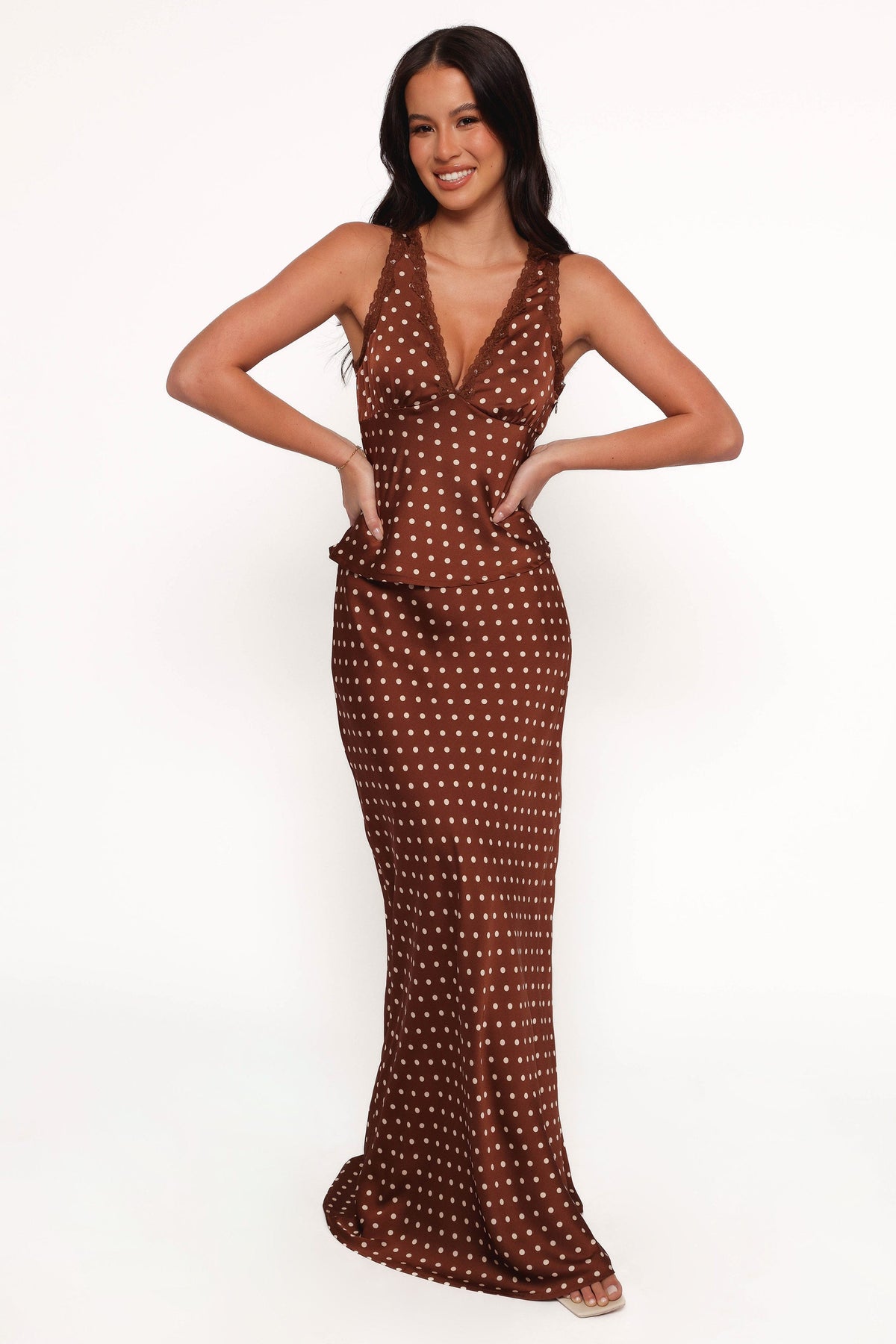 Velman Skirt - Brown Polka Dot