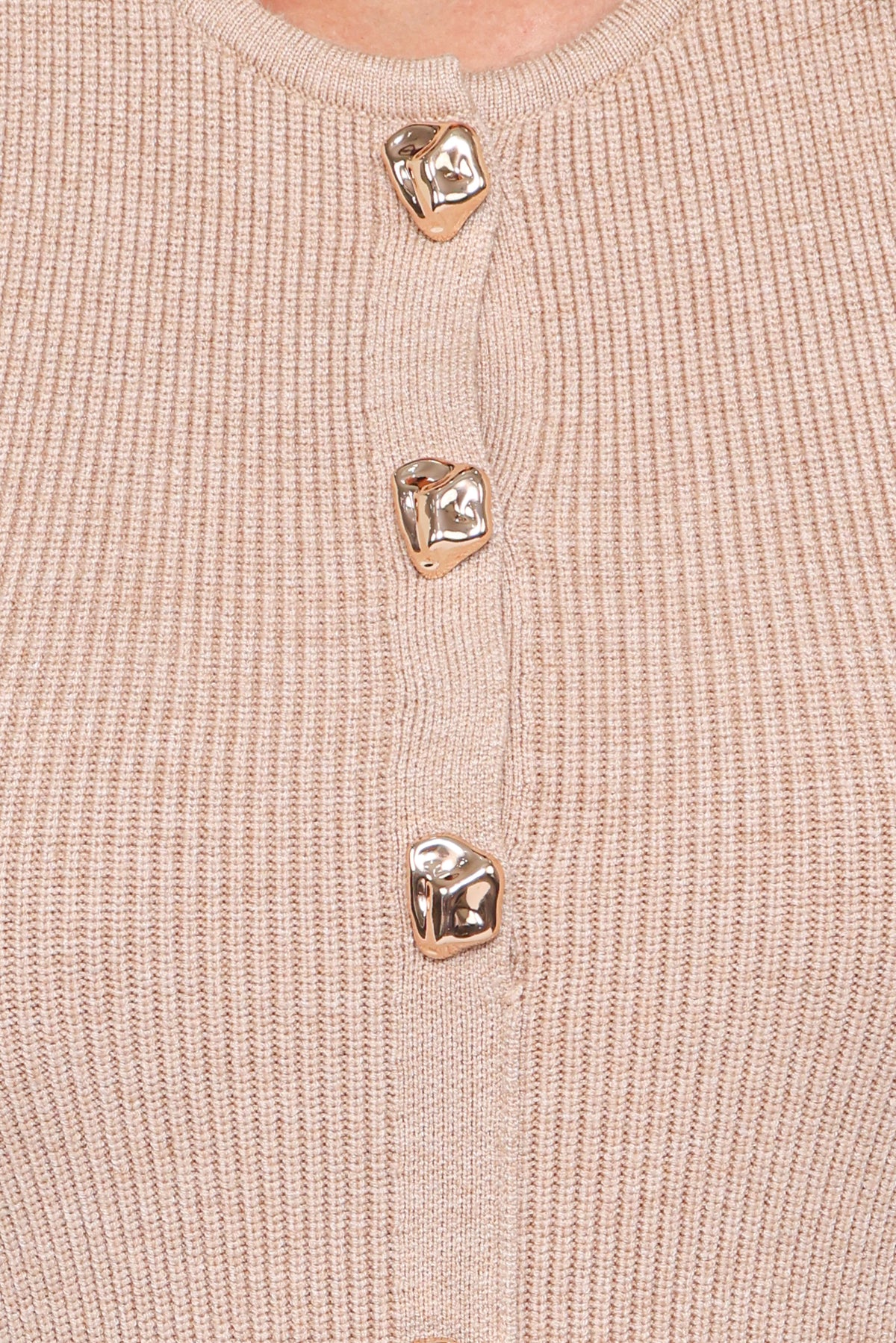 Aspen Button Up Knit Dress - Oatmeal