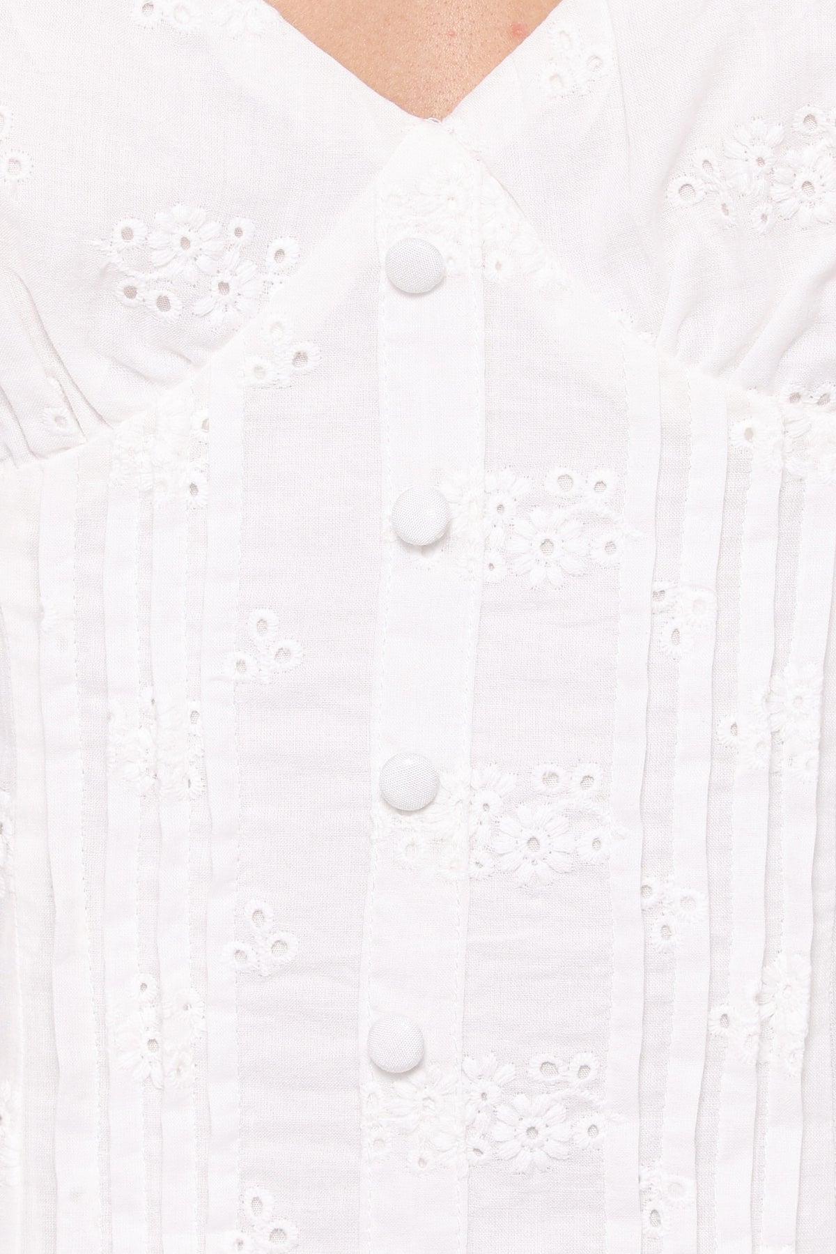 Cherish Eyelet Mini Dress - White