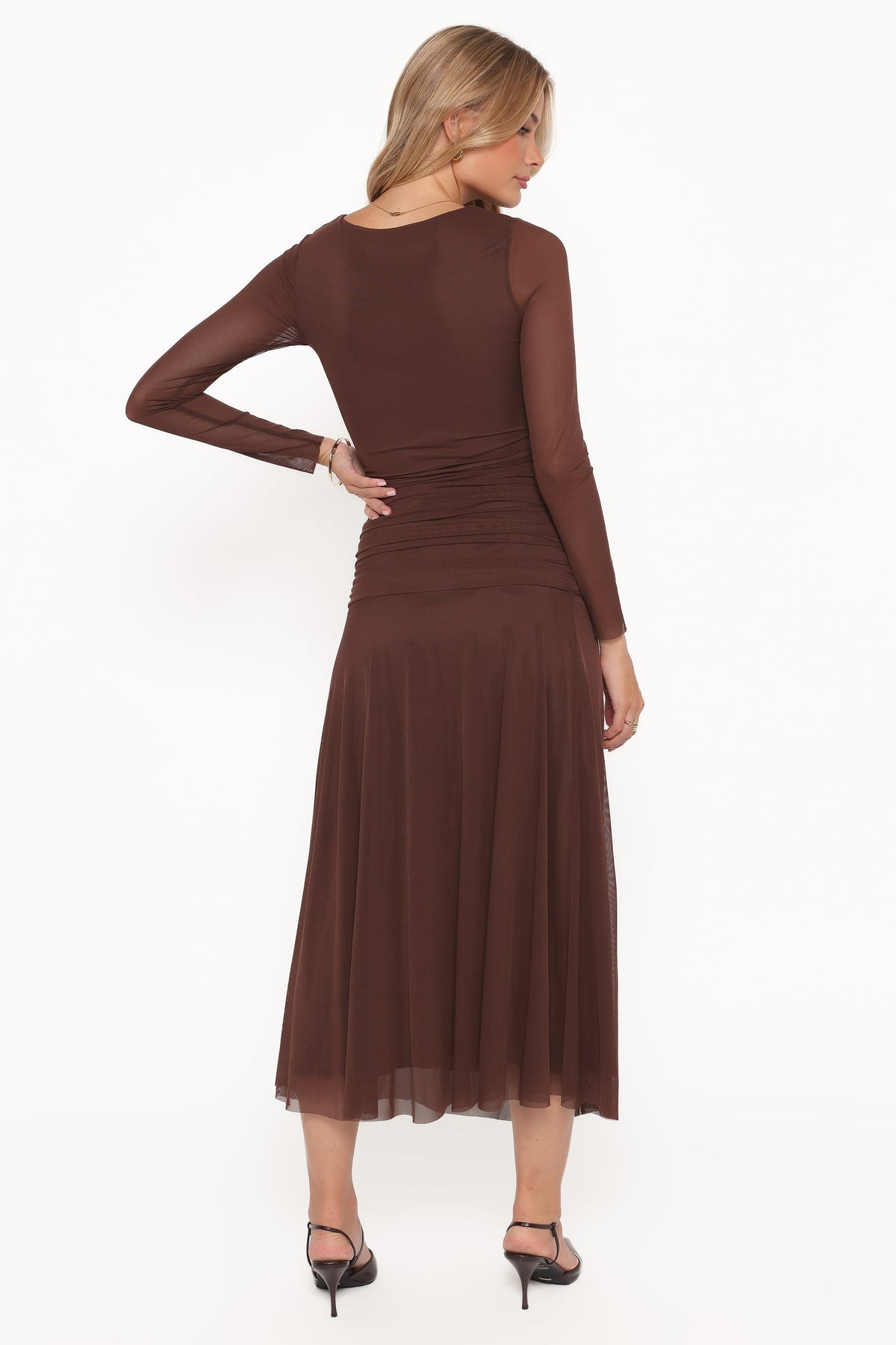 Colton Long Sleeve Maxi Dress - Brown