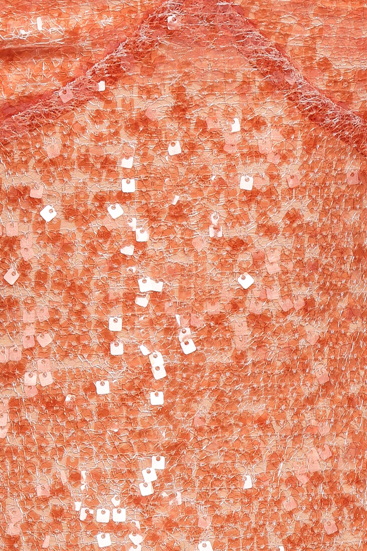 Eisley Halter Midi Dress - Orange Sequin