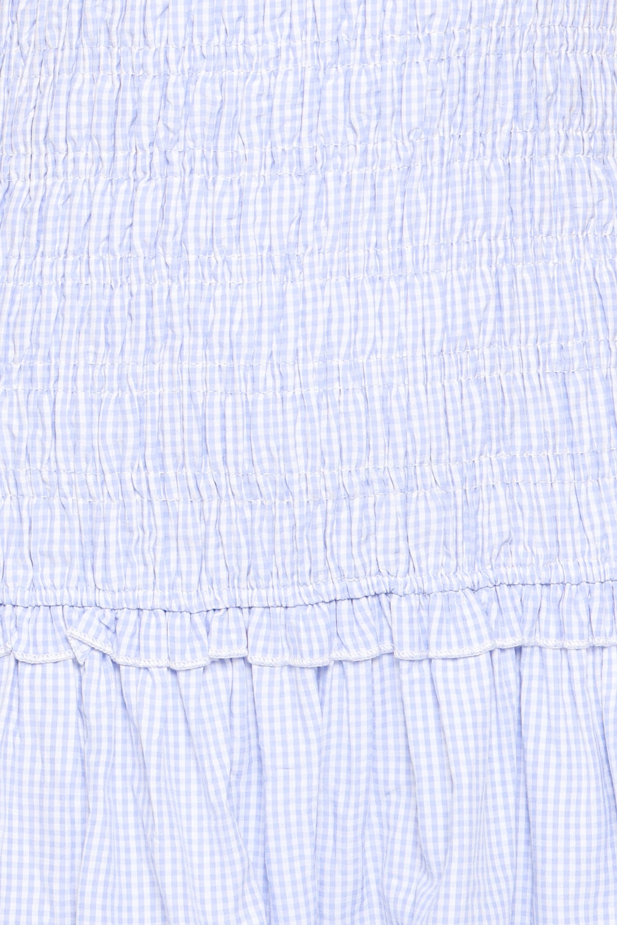 Kaelyn Gather Mini Dress - Blue Gingham