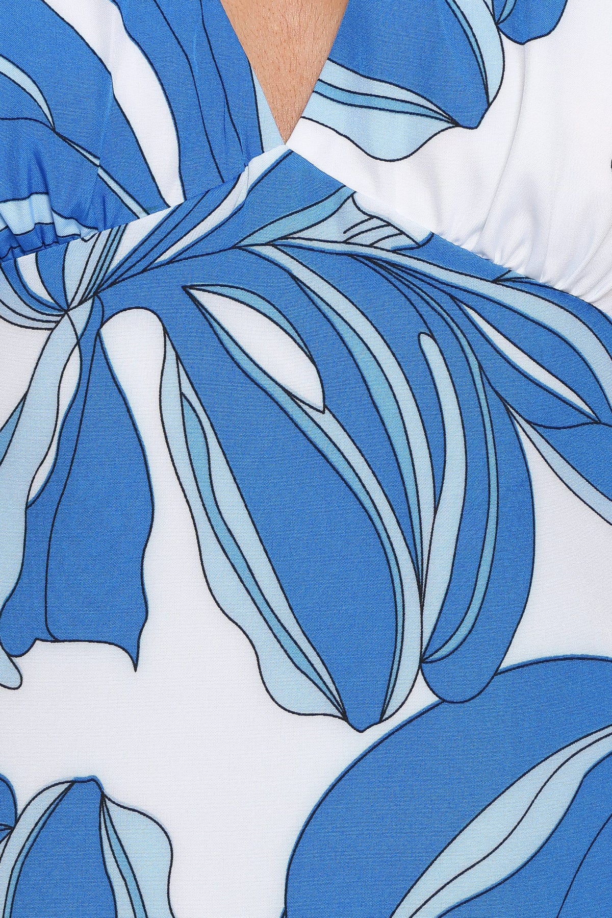 Minyama Halterneck Mini Dress - Blue Palm