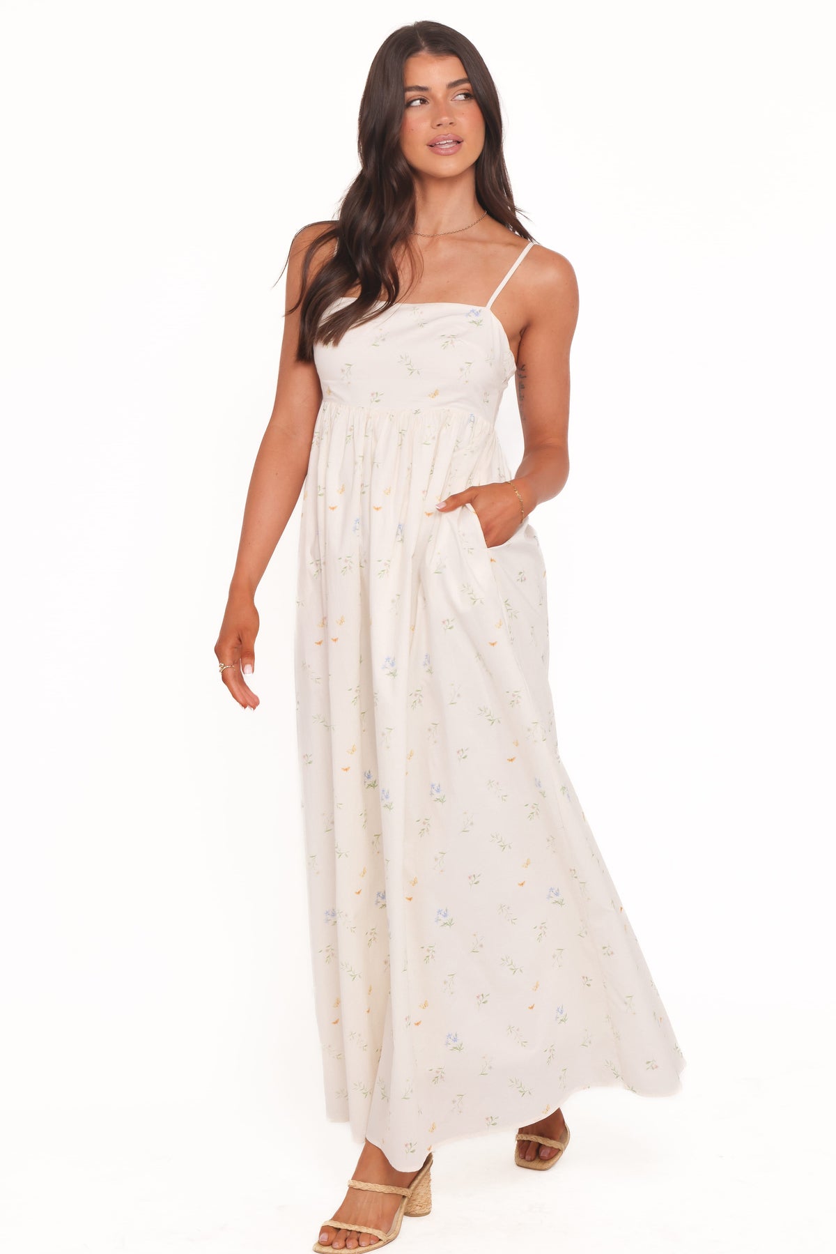 Odessa Maxi Dress - White Floral