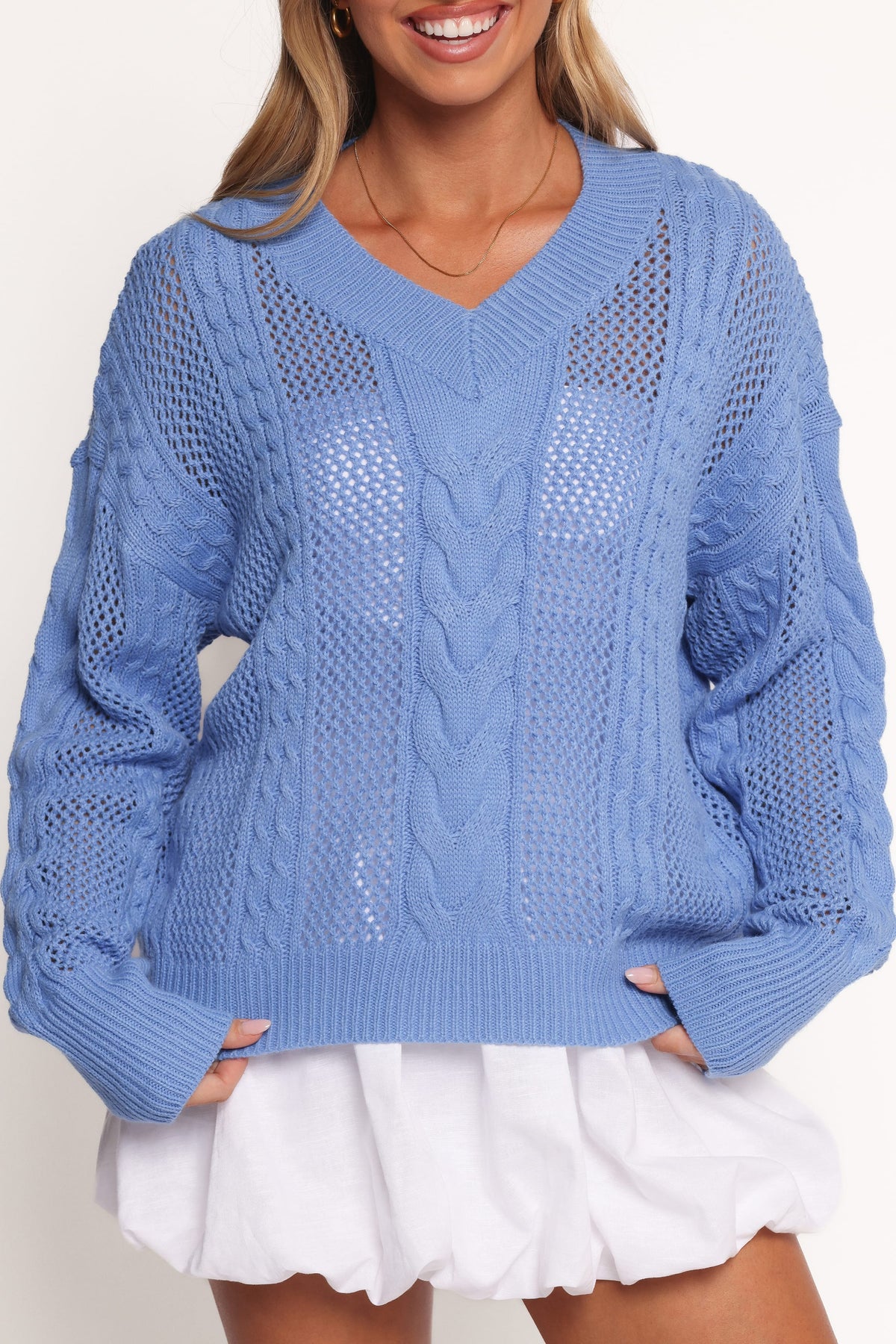 Janie Knit Sweater - Blue