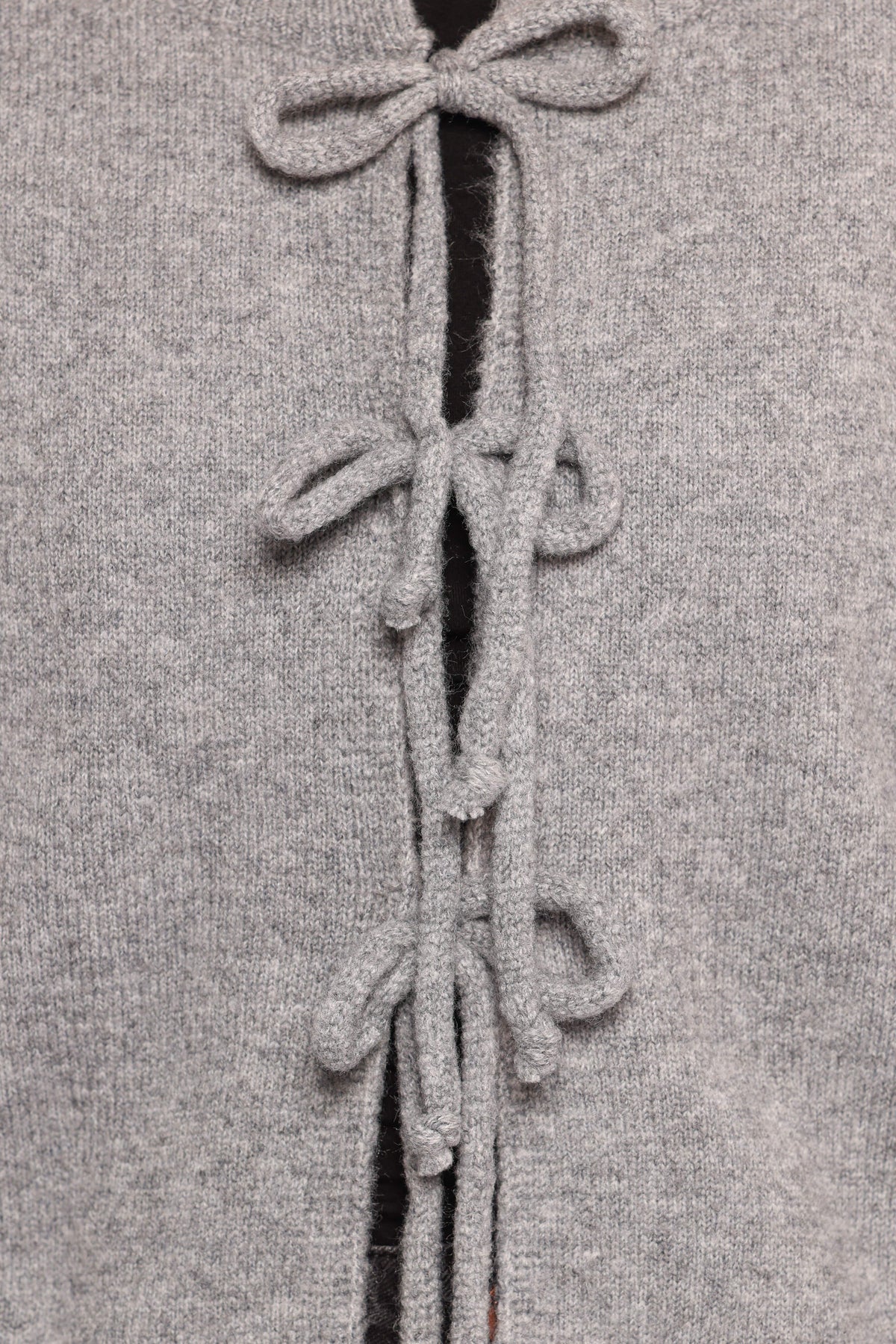 Neri Bow Tie Front Cardigan - Grey