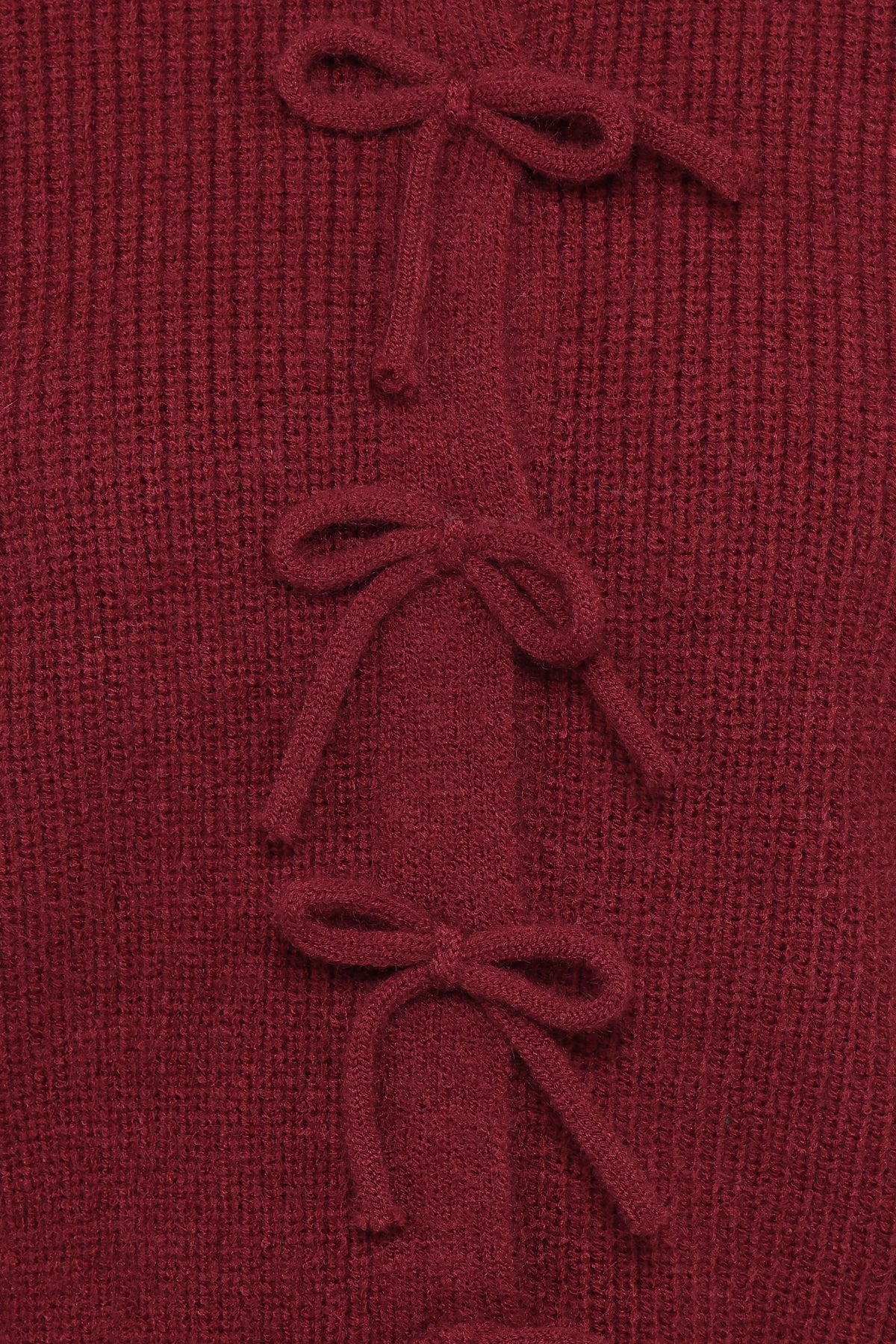 Wilde Bow Front Cardigan - Burgundy