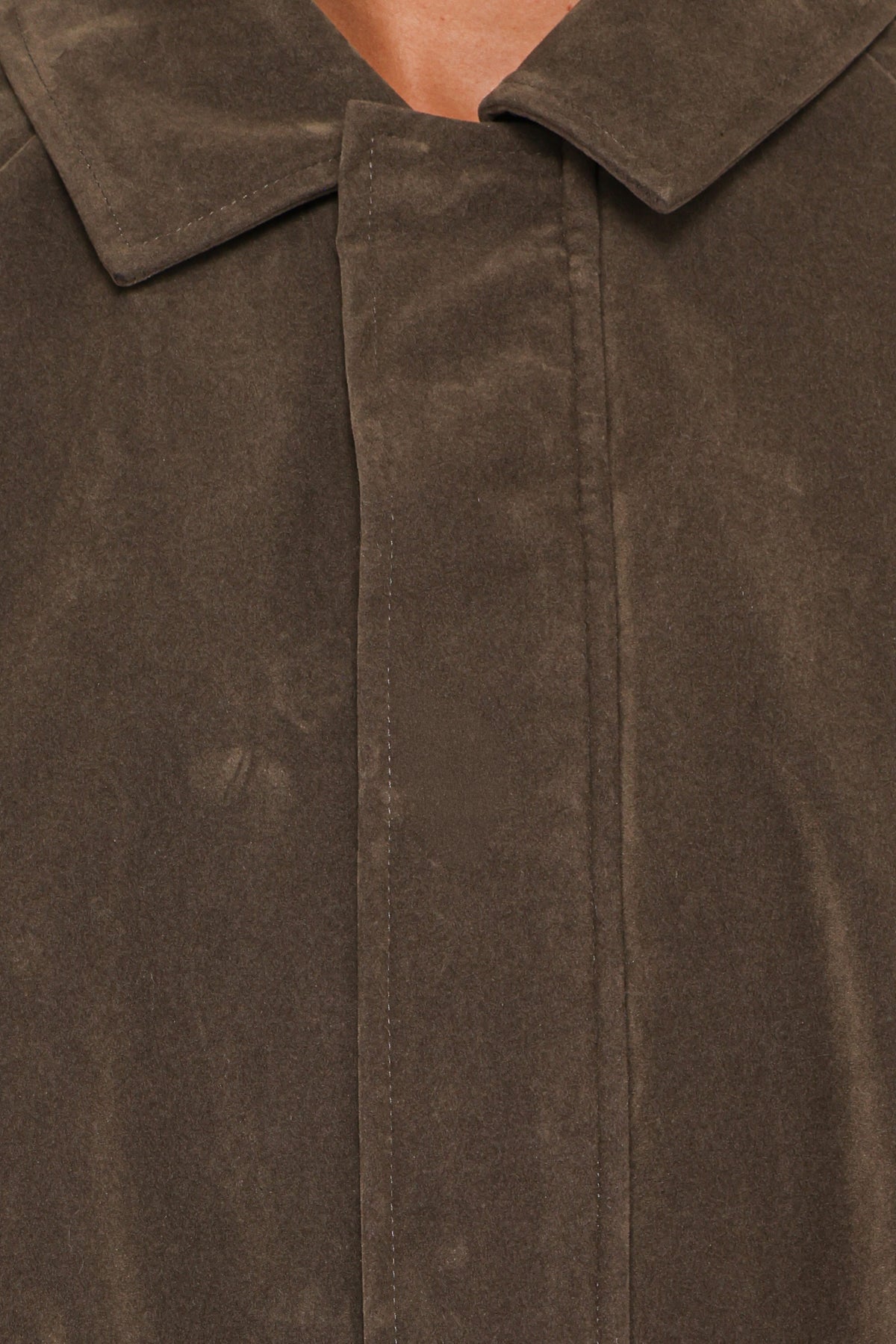 Jensen Faux Suede Bomber Jacket - Olive