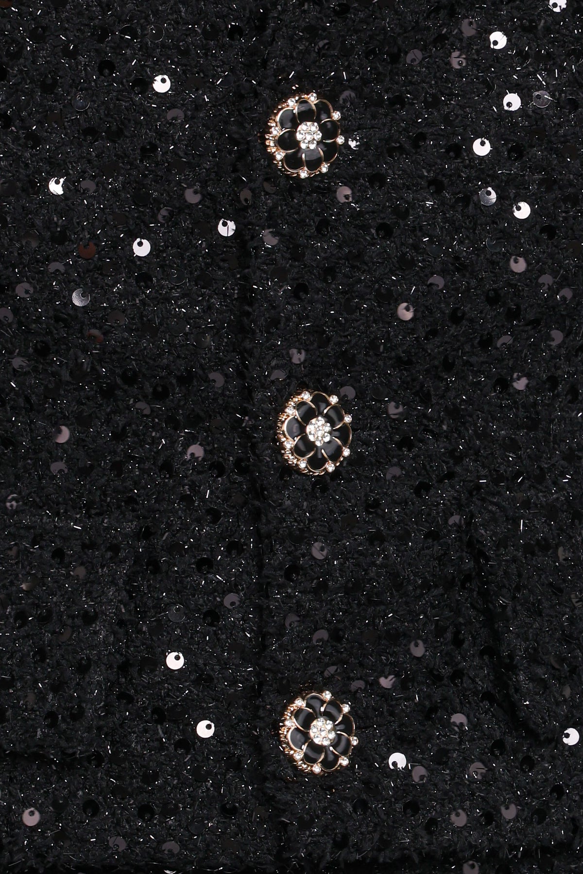 Valentina Cropped Blazer - Black Sequin