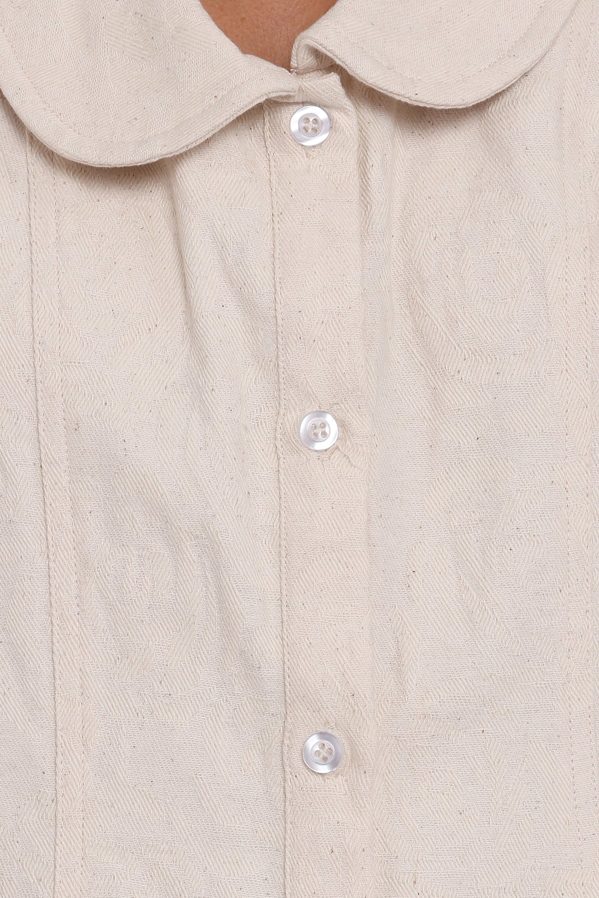 Lavina Collared Romper - Cream