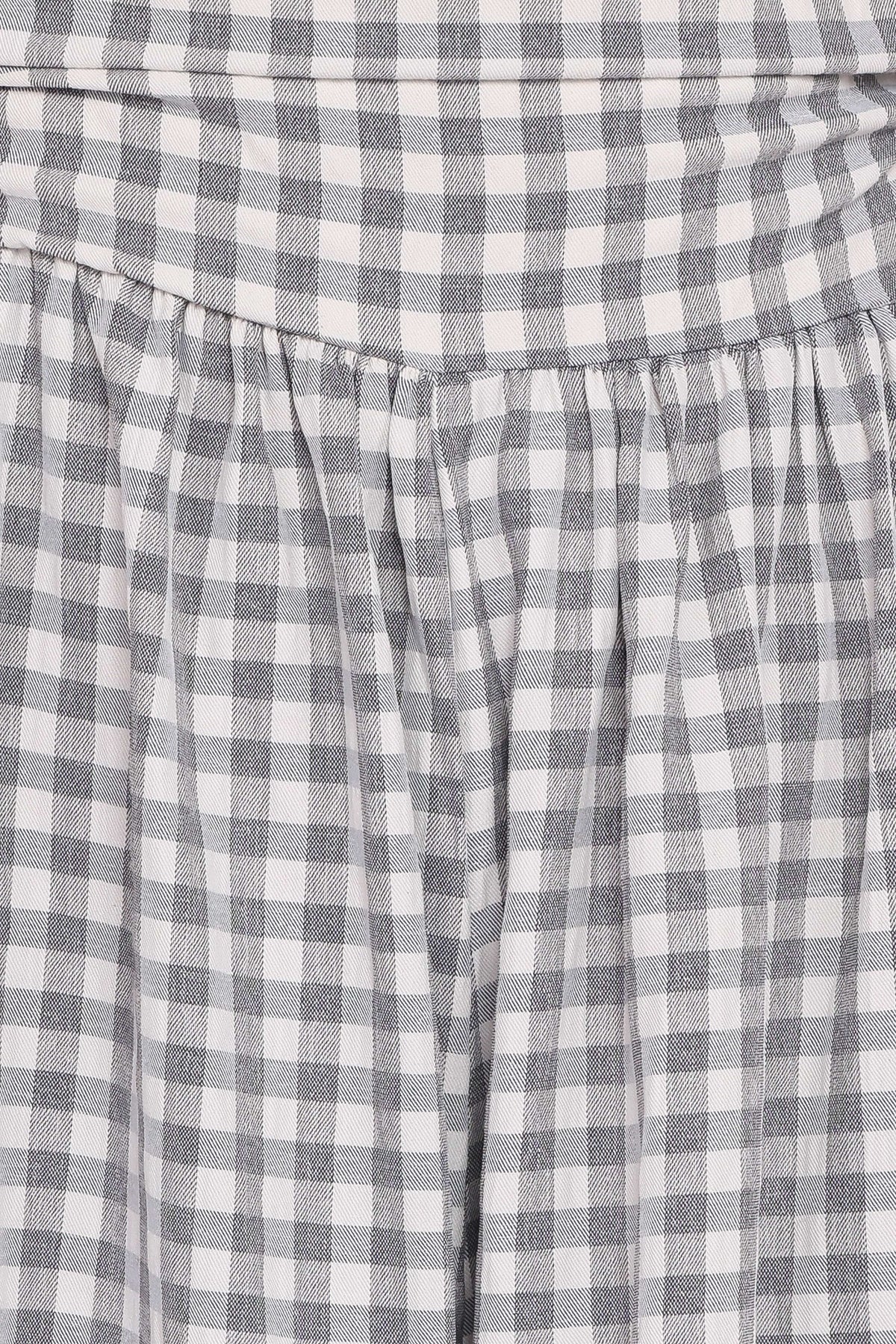 Paige Strapless Jumpsuit - Black White Gingham