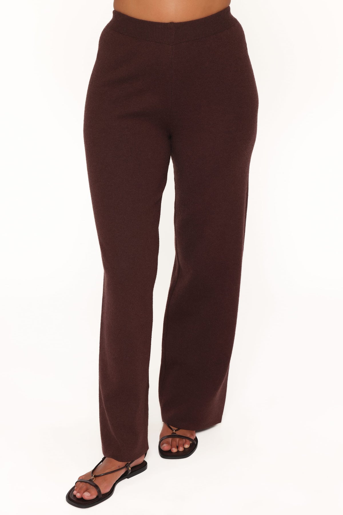 Beth Knitted Pant Set - Chocolate