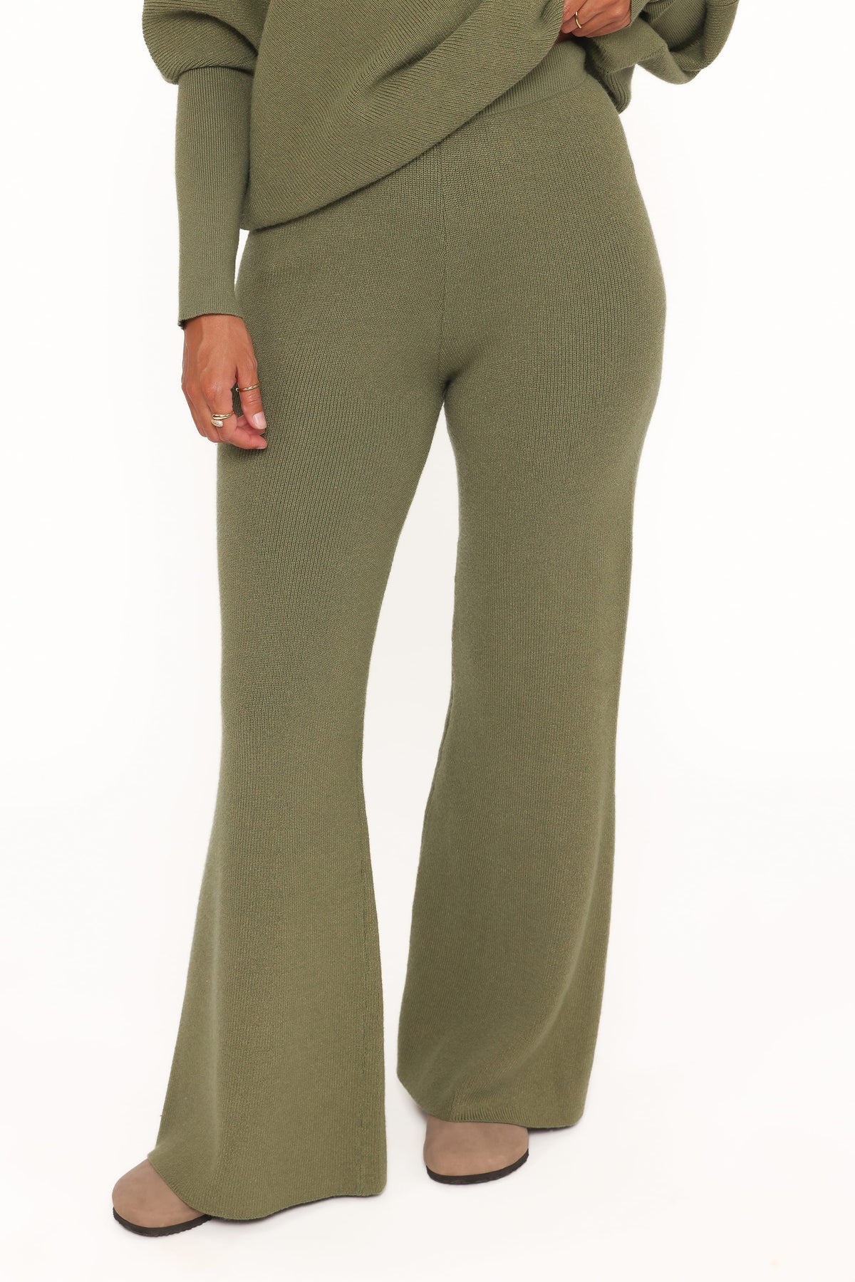 Gennie Knitted Pant Set - Avocado