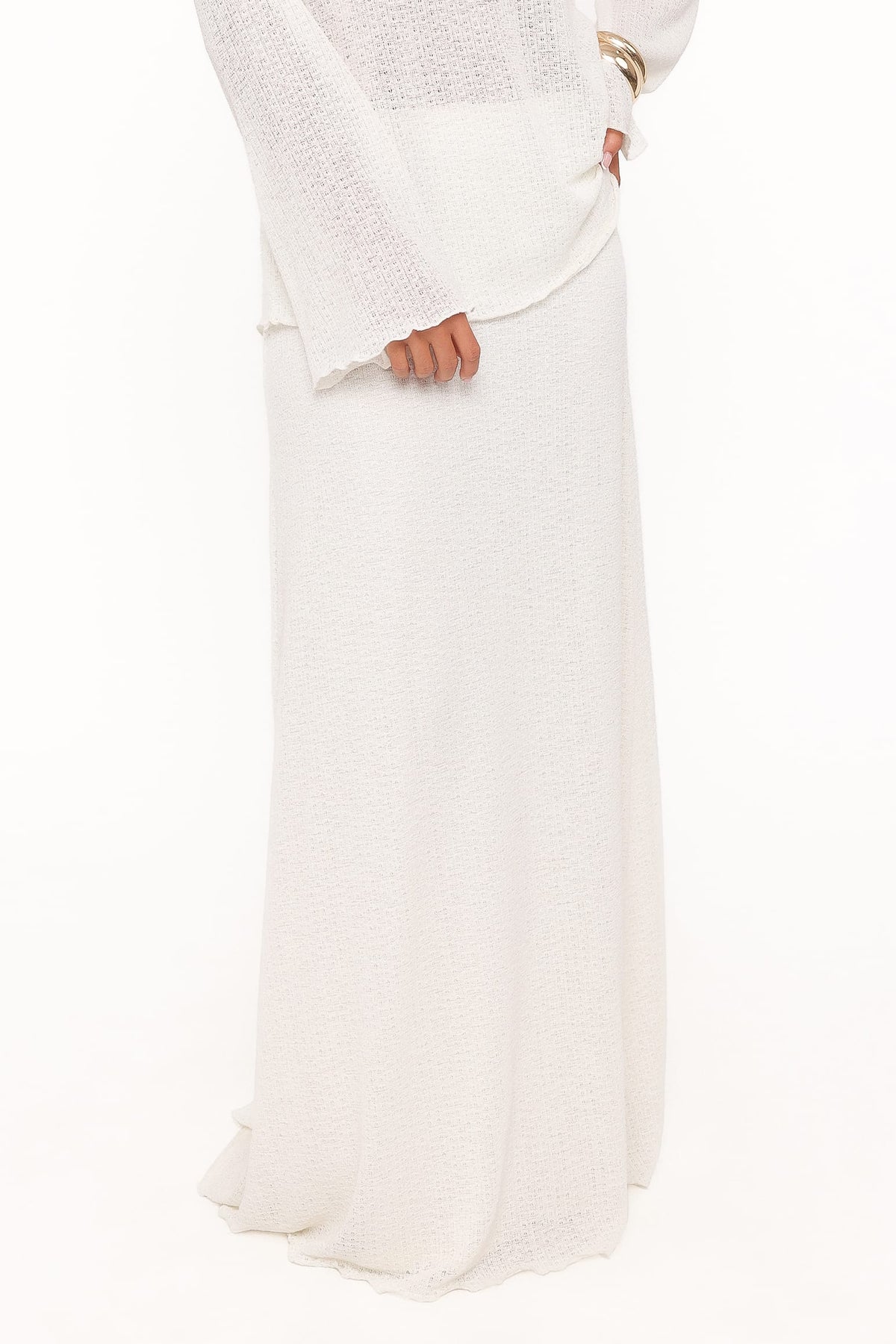 Lune Knit Skirt Set - Cream