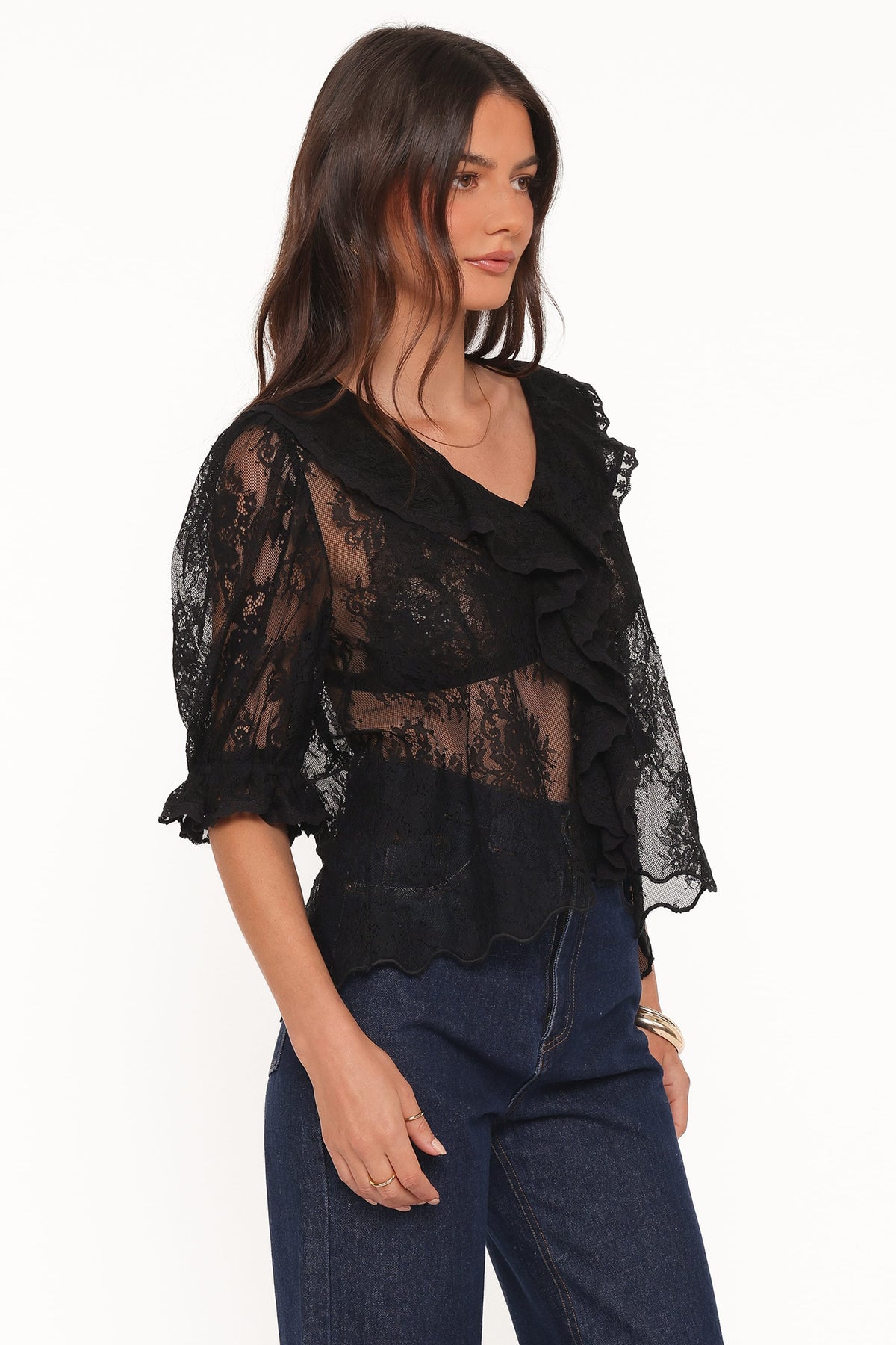 Adhanna Lace Top - Black