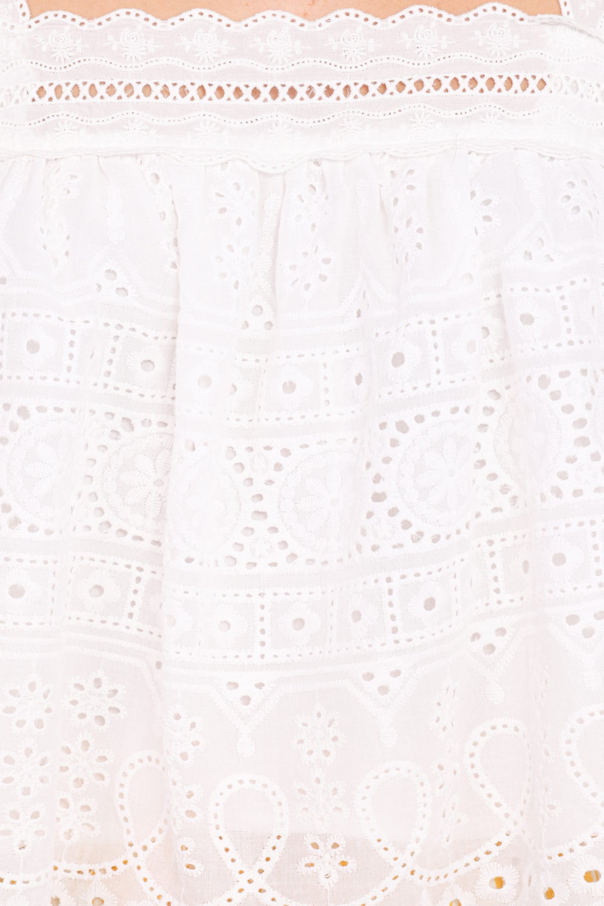 Aideen Eyelet Top - White