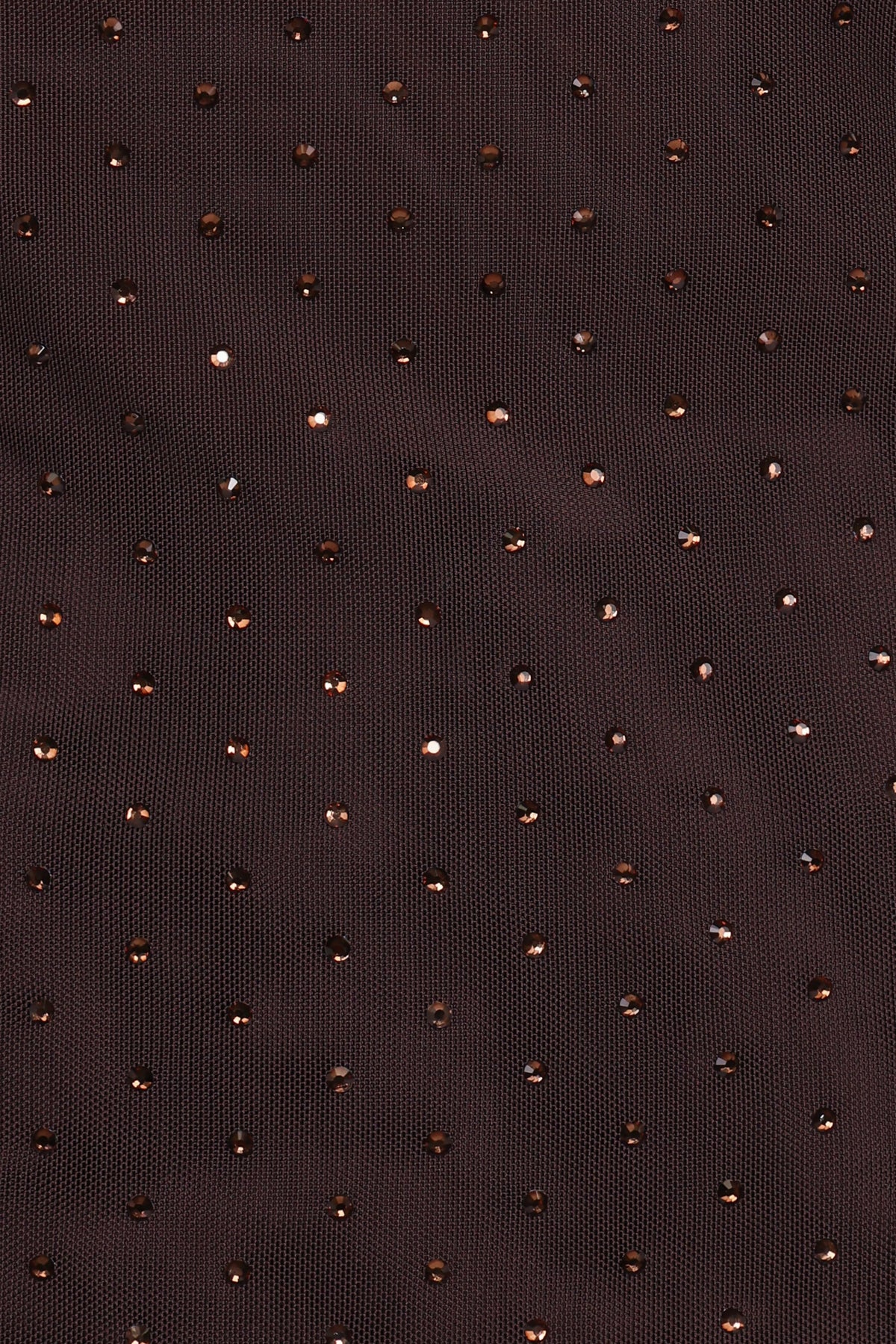Alejandra Embellished Mesh Top - Dark Chocolate